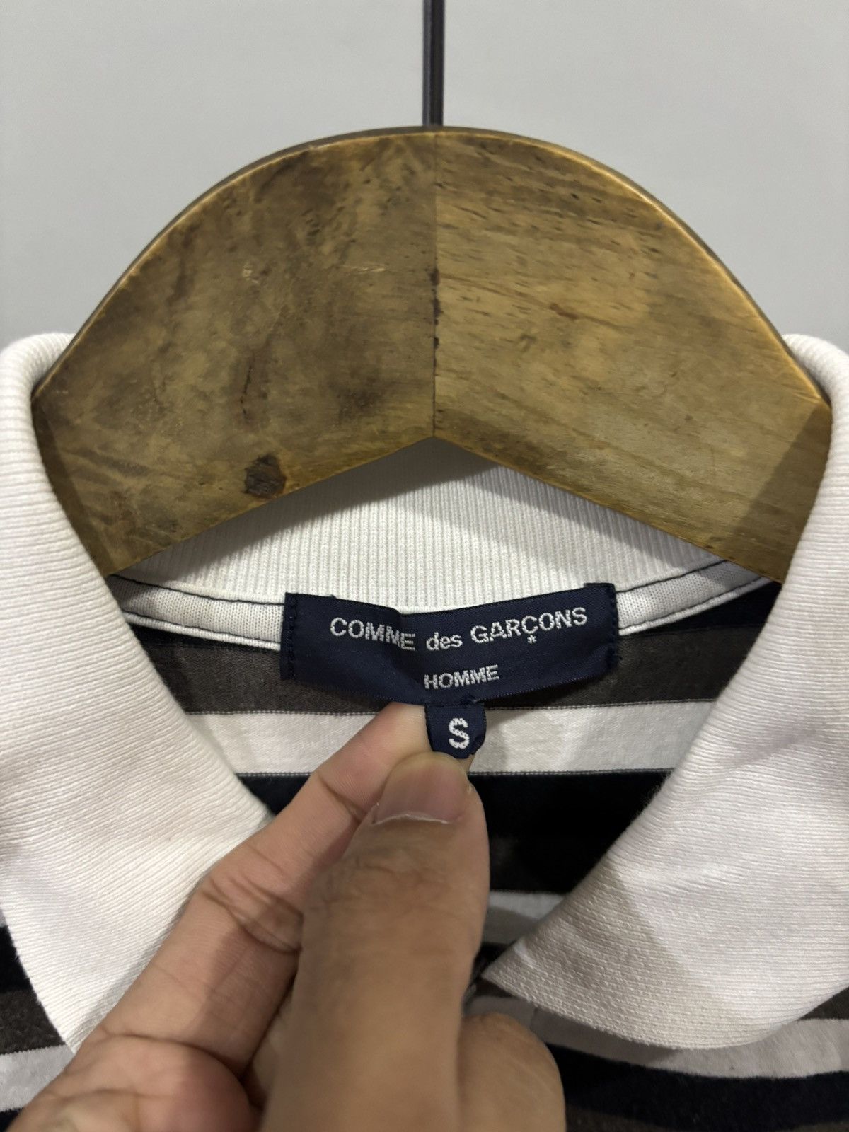 Comme des Garcons Homme COMME DES GARCONS AD2007 STRIPE POLO REVERSE STYLE STITCHING Size US S / EU 44-46 / 1 - 3 Thumbnail