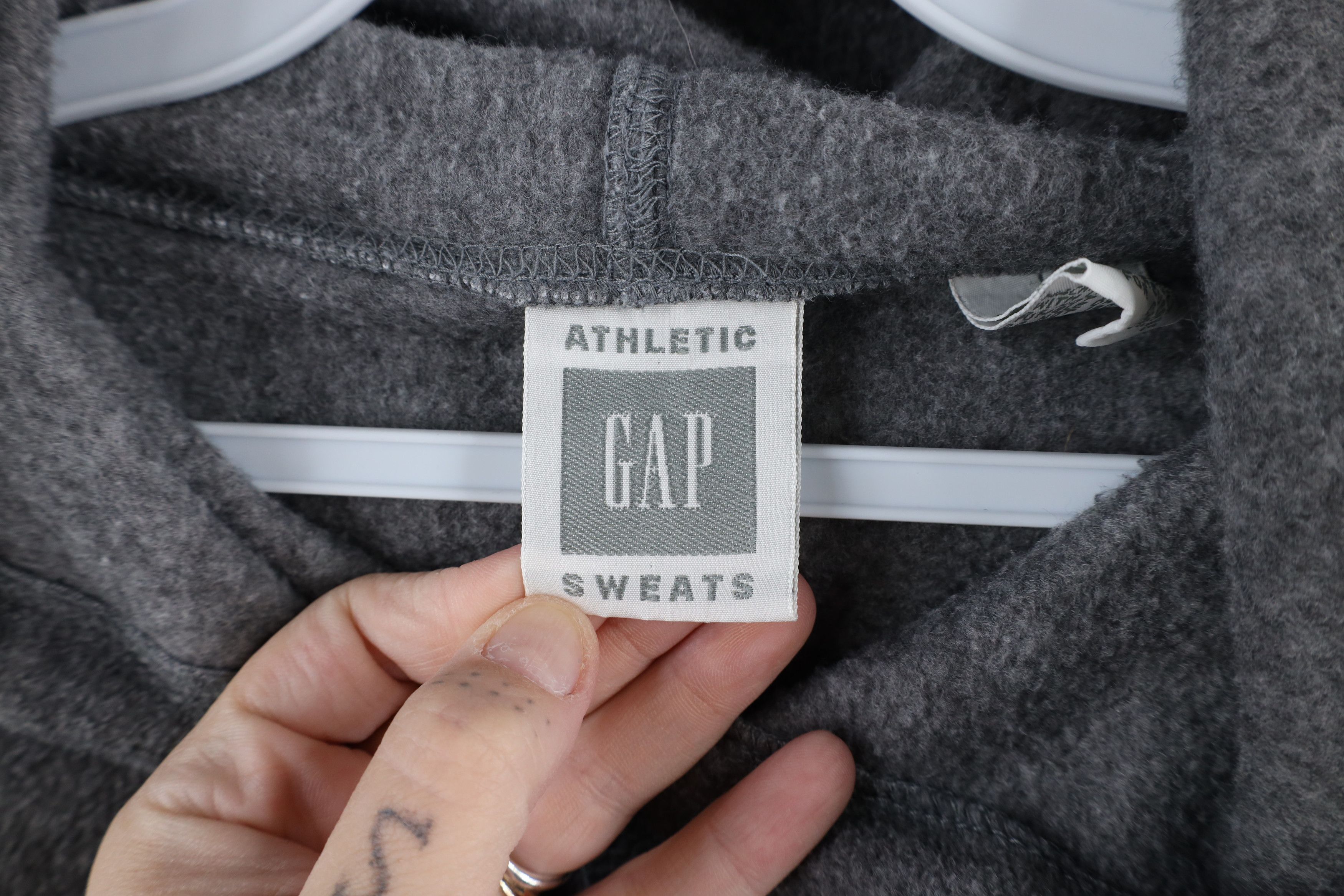 Gap × Vintage Vintage 90s Gap Athletic Out Block Letter Fleece Hoodie Size US L / EU 52-54 / 3 - 7 Thumbnail