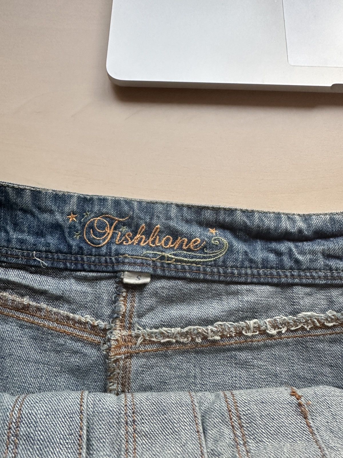 Beauty Beast × Japanese Brand Fishbone Vintage micro pleated asymmetrical mini denim skirt Size 30" / US 8 / IT 44 - 7 Thumbnail