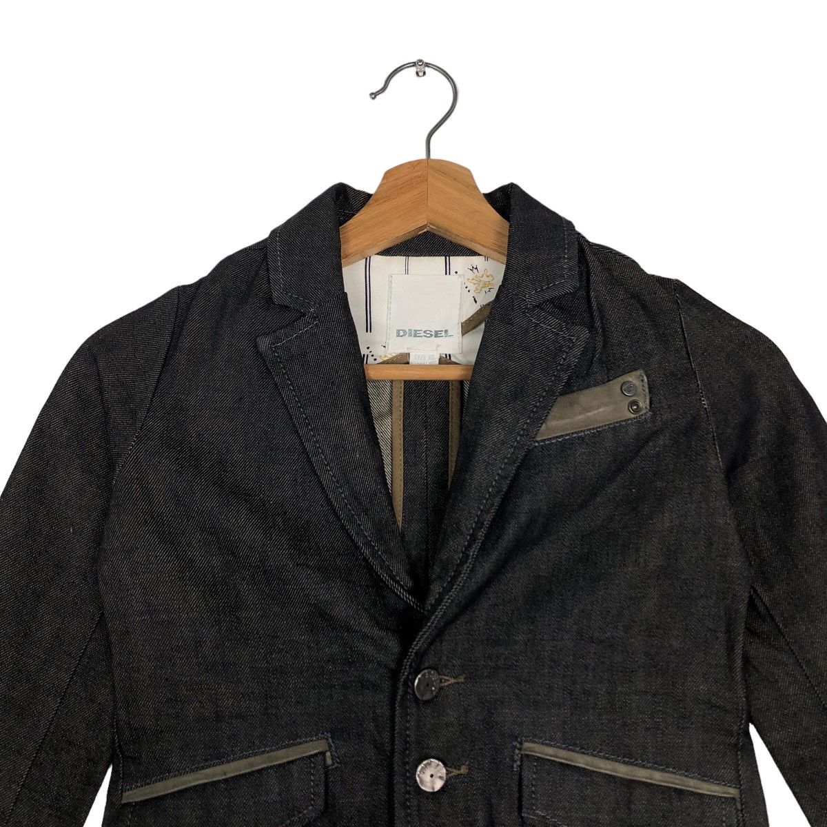 Japanese Brand 🔥Vtg Cropped Jacket Diesel Double Breast Biker Size XS / US 0-2 / IT 36-38 - 3 Thumbnail