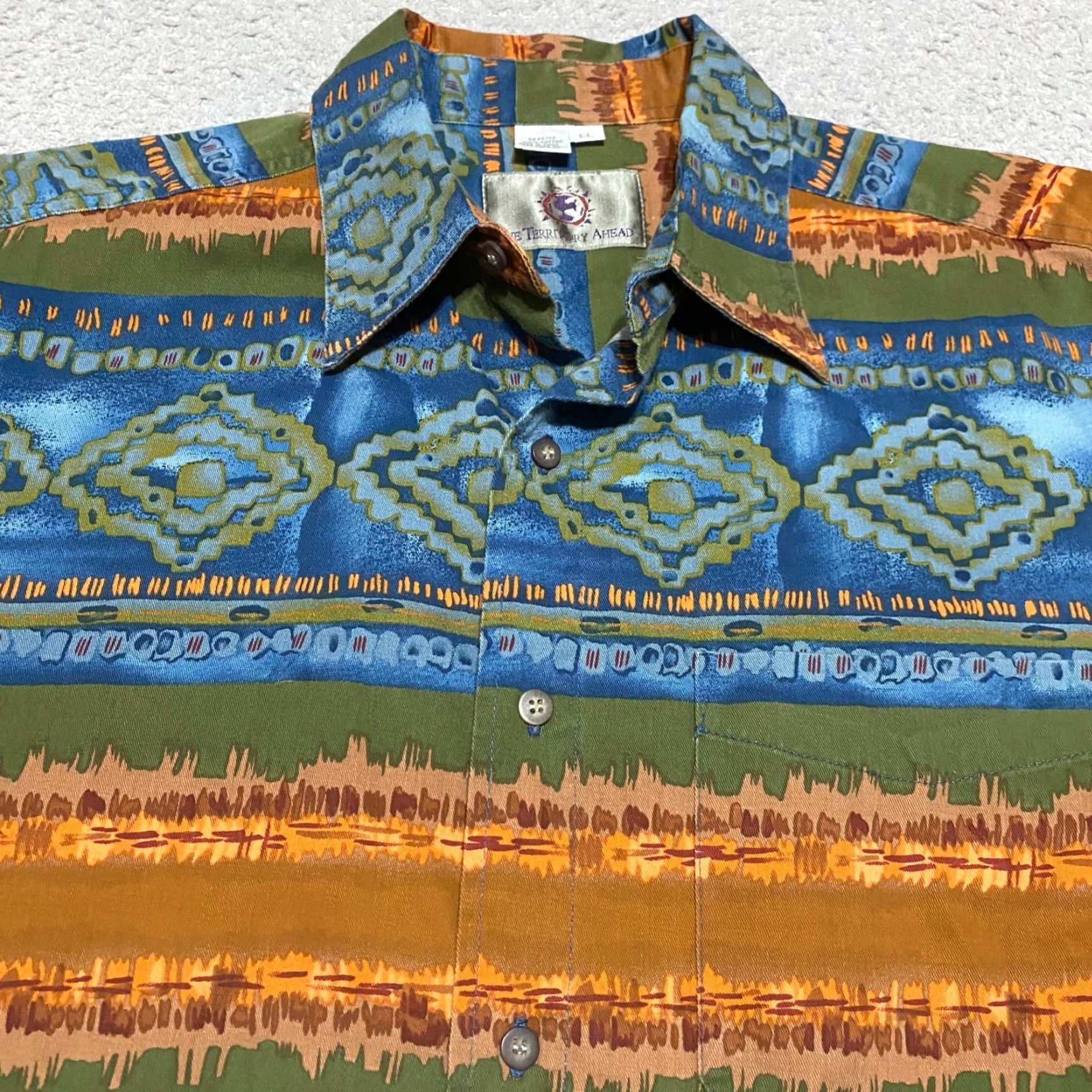 The Territory Ahead Territory Ahead Mens LT Shirt Multicolor Geometric Button Front Western Casual Long Sleeve Button-Up Collection Size US L / EU 52-54 / 3 - 6 Thumbnail