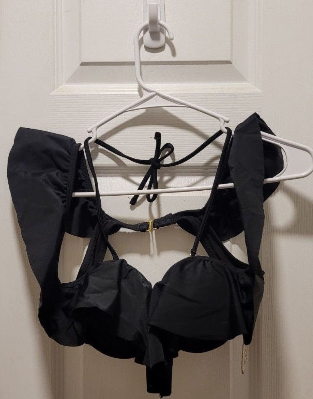 Other Black SO Pushup Flounce Bikini Top M Flutter Swim Top Size M / US 6-8 / IT 42-44 - 1 Thumbnail