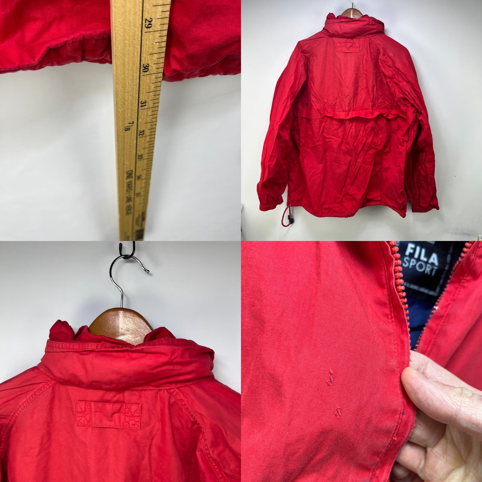 Tommy Hilfiger Vintage 90s Fila Windbreaker Jacket Large Red Plaid Logo Easy Packable Nylon Softshell Mens Windbreaker 90s Theme Casual Zip Logo Size US XL / EU 56 / 4 - 8 Thumbnail