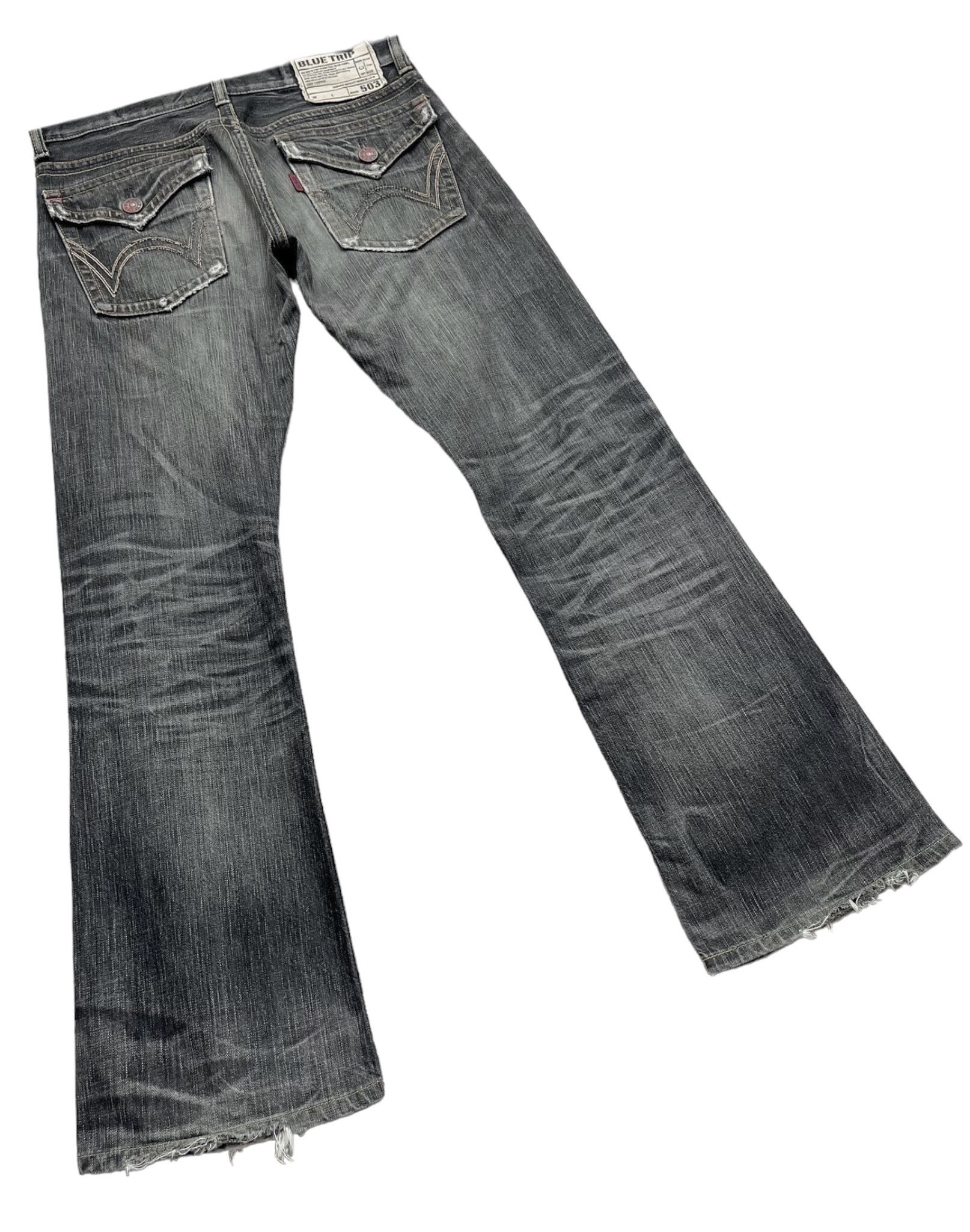 Edwin 🔥GRUNGE EDWIN FLARE Natural Ripped Faded Distressed Denim Size US 30 / EU 46 - 9 Thumbnail
