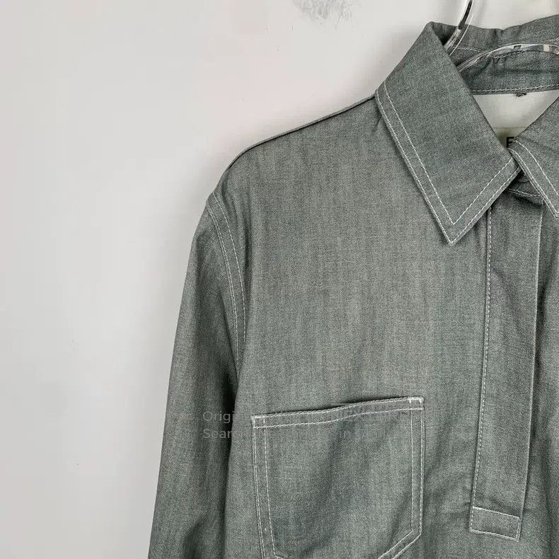 Fendi Fendi Olive Green Logo Relief Cotton Collar Single Breaste Size XXS / US 00 / IT 34 - 3 Thumbnail