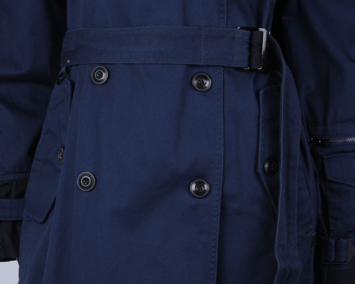 Designer × G-Star G-STAR RAW Duty Classic Trench Blue Cotton Long Coat Jacket Size M / US 6-8 / IT 42-44 - 9 Thumbnail