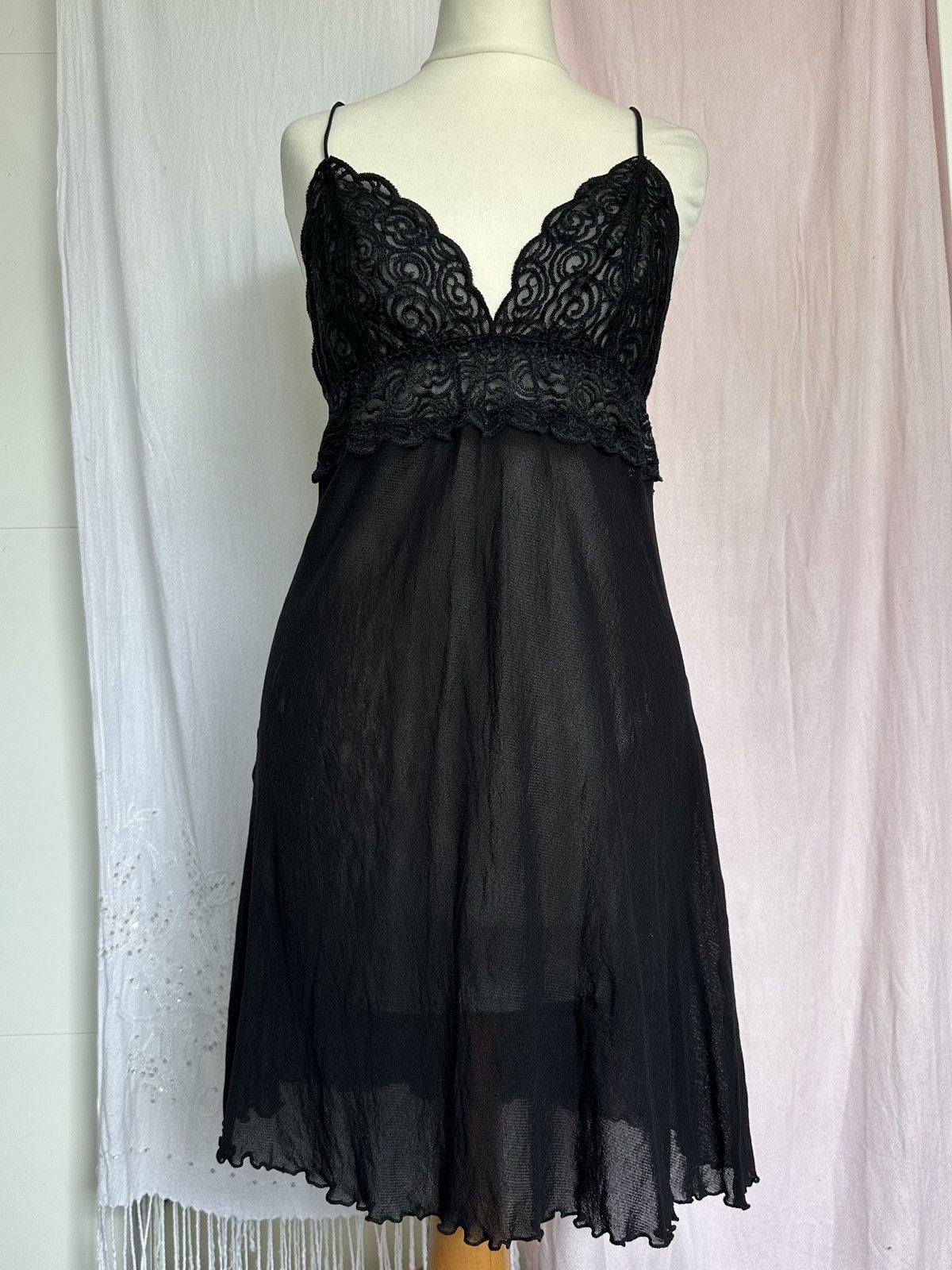 DKNY DKNY black sheer mesh slip dress size L Size L / US 10 / IT 46 - 6 Thumbnail