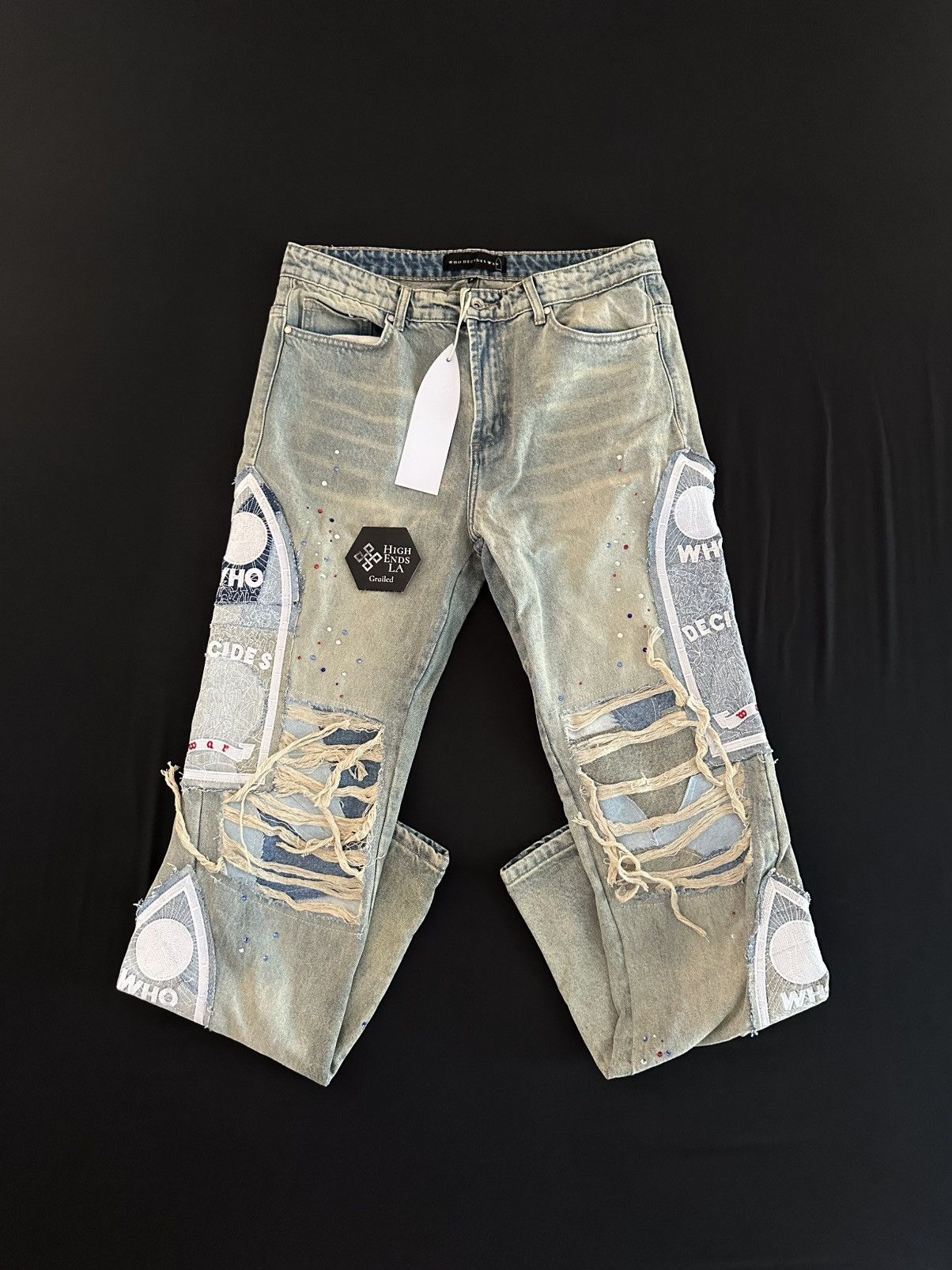 Who Decides War Who Decides War Blown Patchwork Jeans Size US 34 / EU 50 - 1 Thumbnail