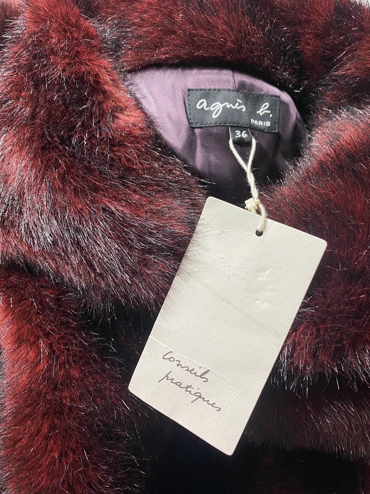 agnes b. Agnes B.- Burgundy Faux Fur Coat Size XS / US 0-2 / IT 36-38 - 17 Thumbnail