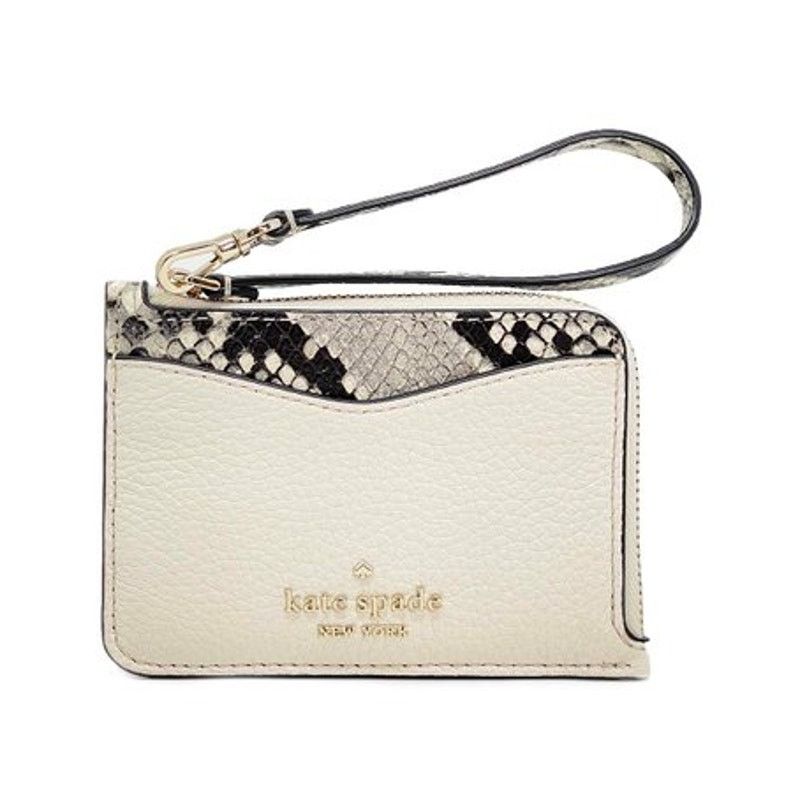 Kate Spade Kate Spade Leila Mixed Material L-Zip Card Holder Parchment Size ONE SIZE - 1 Thumbnail