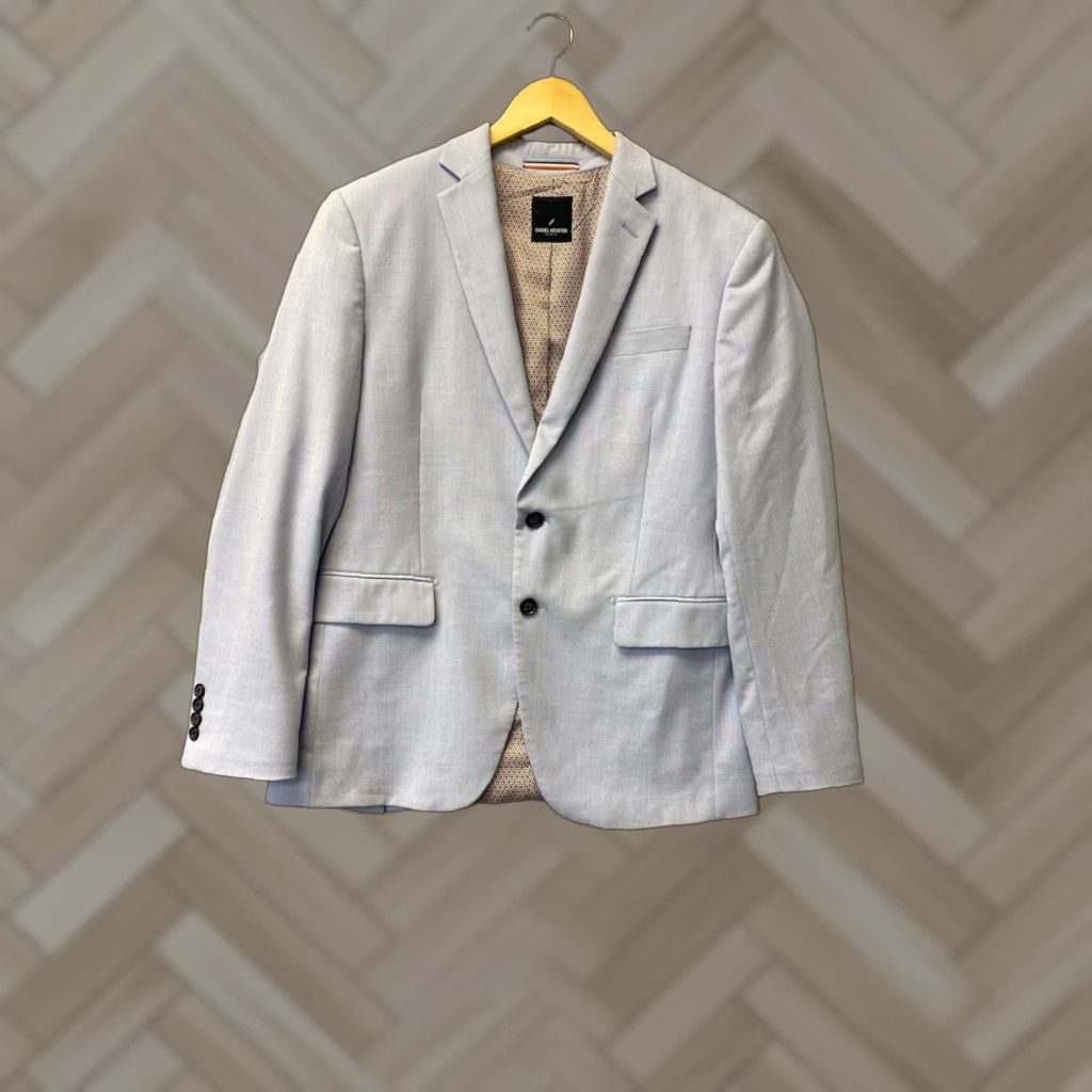 Vintage Daniel Hechter Tuxedo Jacket Blazer Notch Lapel One-Button Single-Breasted 2 Button Slim Regular Blue Men Size 38R - 1 Thumbnail