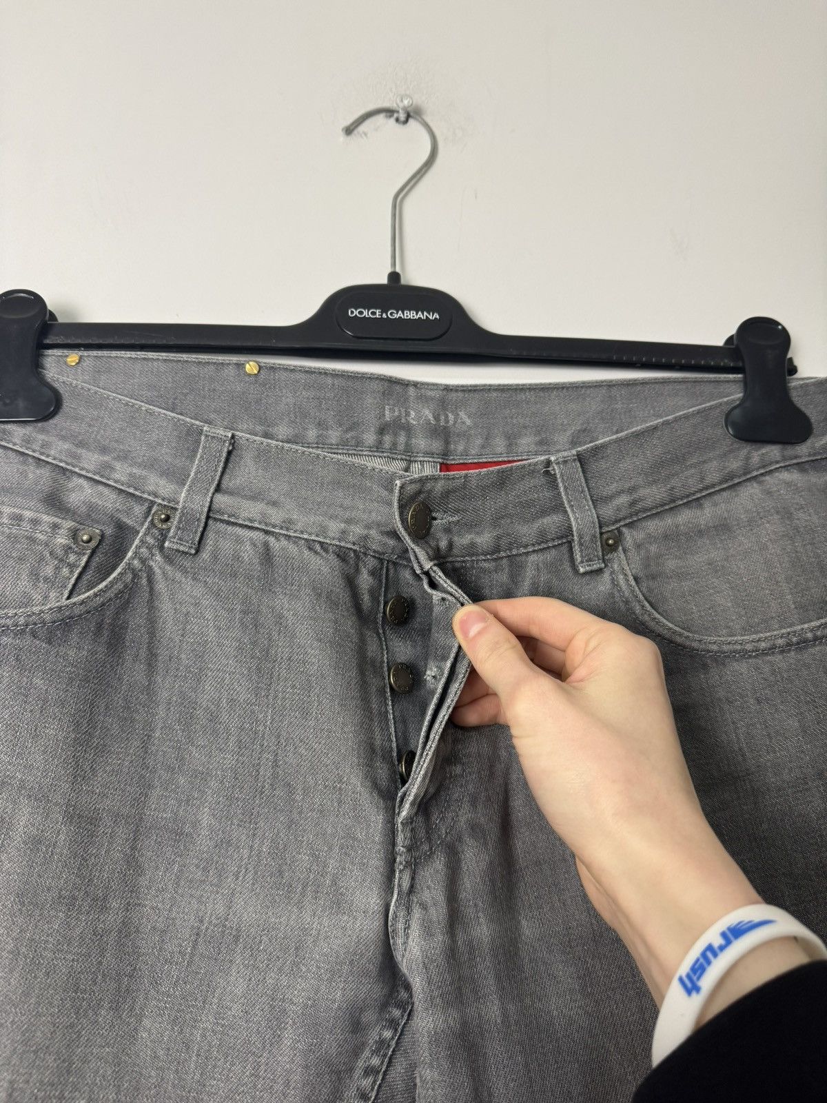 Prada Prada Grey Tapered Fit Denim Jeans Made in Italy Luxury Size US 34 / EU 50 - 6 Thumbnail