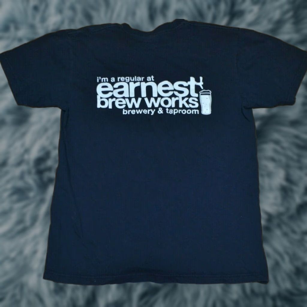 American Apparel Earnest Brew Works T-Shirt Regular Large Blue Beer Graphic Tee Mens Size US L / EU 52-54 / 3 - 1 Thumbnail