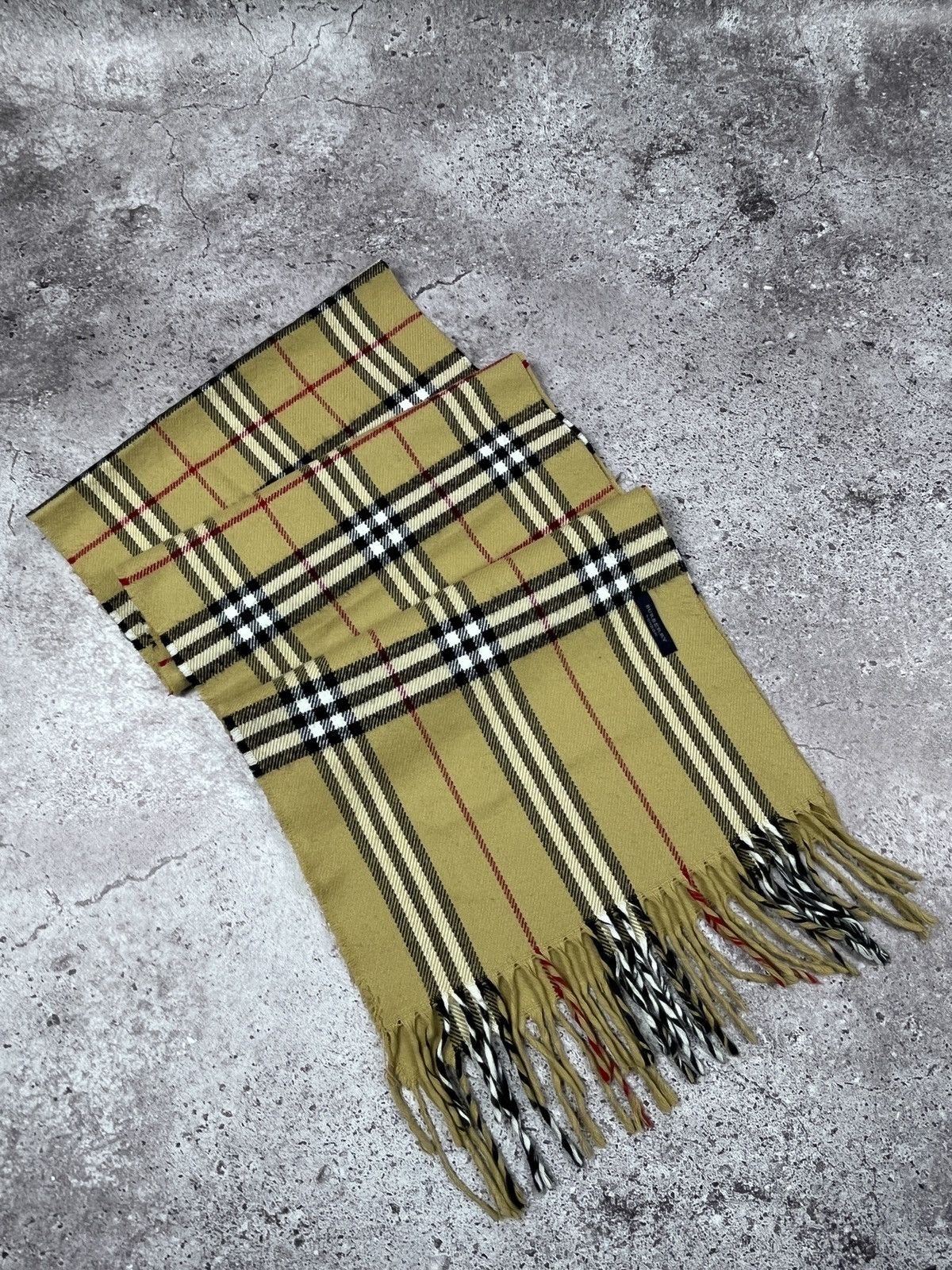 Burberry × Vintage Vintage🔥Burberry London Wool Scarf/Muffler/Neckwear Size ONE SIZE - 3 Thumbnail