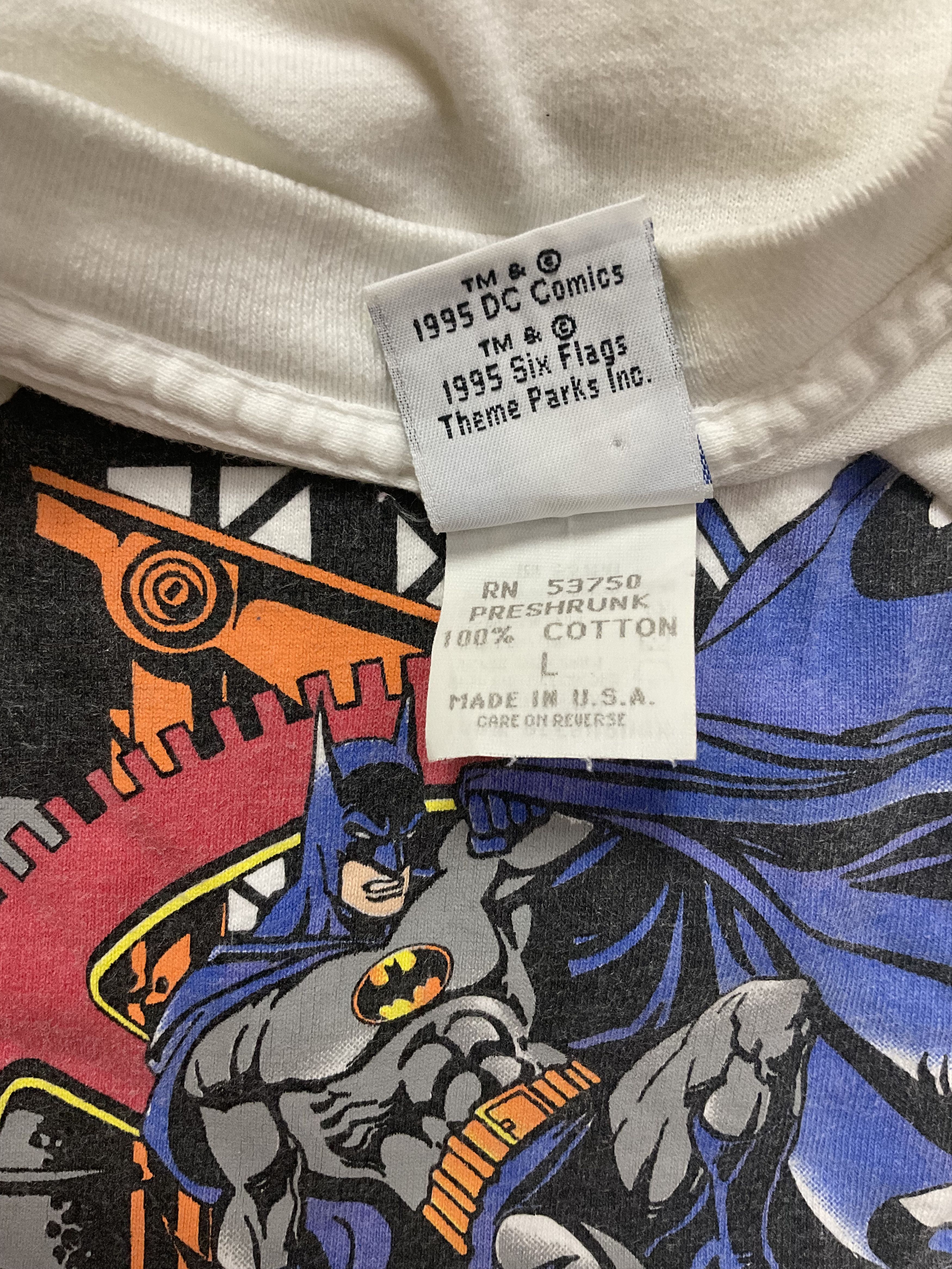 Marvel Comics Vintage 1996 DC Comics Six Flags Batman The Ride Tshirt Size US L / EU 52-54 / 3 - 6 Thumbnail