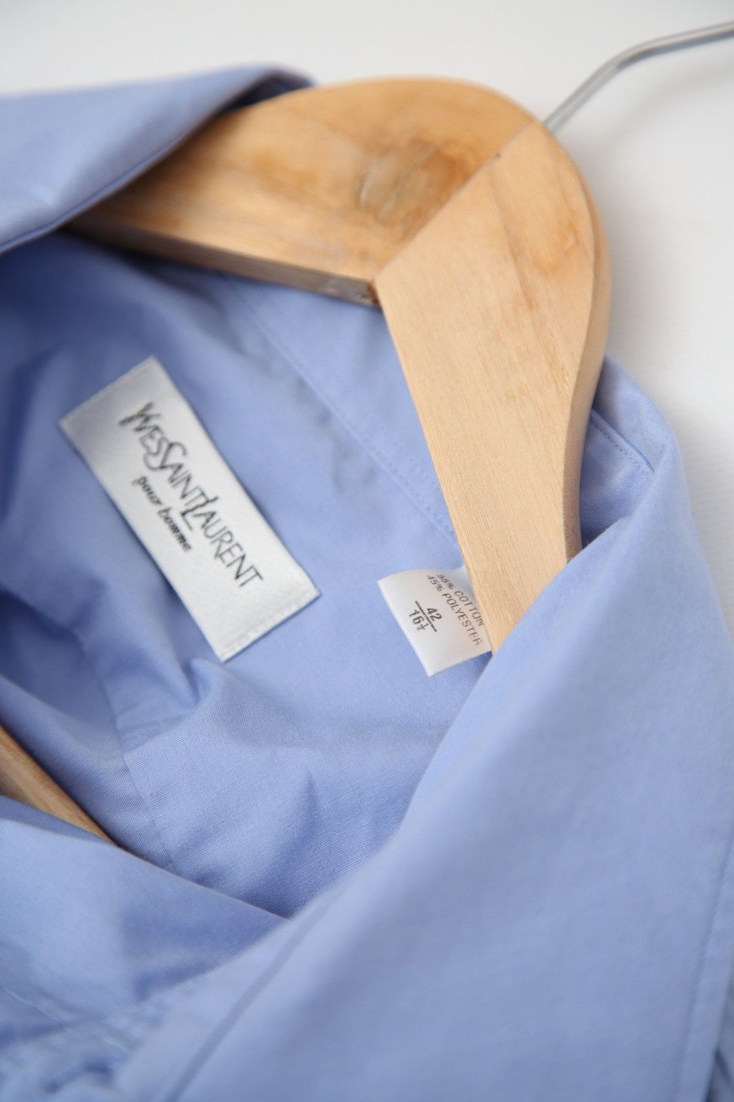 Vintage × Yves Saint Laurent Vintage Yves Saint Laurent Blue Shirt Small Logo Oldmoney Size US M / EU 48-50 / 2 - 3 Thumbnail