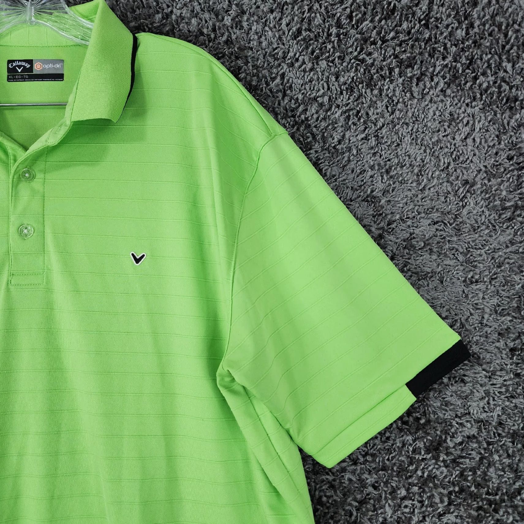 Callaway Callaway Opti-Dri Striped Polo Green Short Sleeve Mens XL Size Size US XL / EU 56 / 4 - 2 Thumbnail