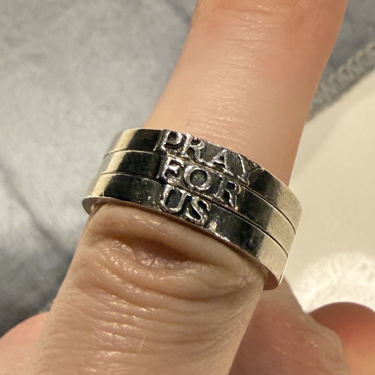 Other Martyre Pray For Us 3 Stack Ring Size ONE SIZE - 2 Thumbnail