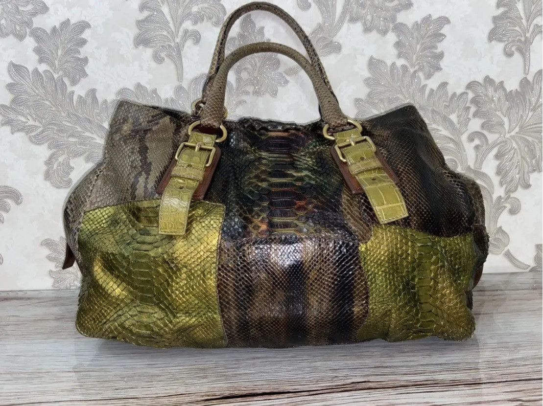Prada RARE AW’09 Prada Milano Pitone+crocodile Patch leather bag Size ONE SIZE - 10 Thumbnail
