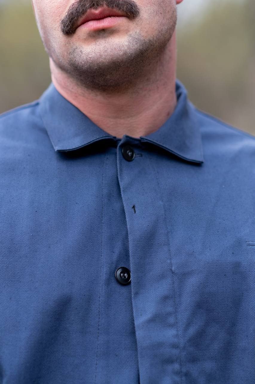 Le Laboureur × Vintage Heavyweight Cotton Workwear Jacket – Deep Navy – Utility Size US L / EU 52-54 / 3 - 7 Thumbnail