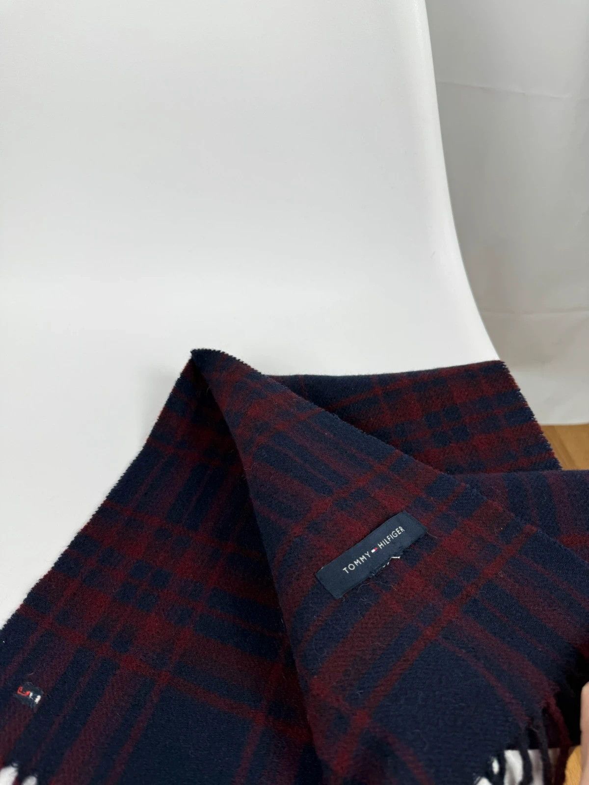 Tommy Hilfiger Tommy Hilfiger Printed Scarf Plaid Wool Size ONE SIZE - 5 Thumbnail