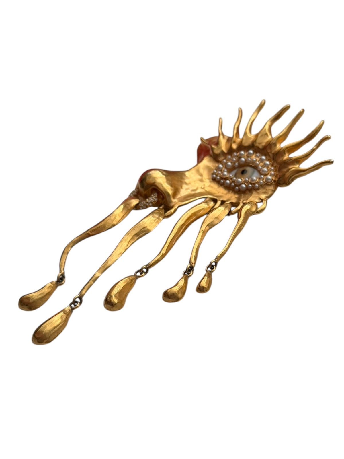 Other Schiaparelli Gold Gilded Eye Visage Pin Brooch Size ONE SIZE - 7 Thumbnail