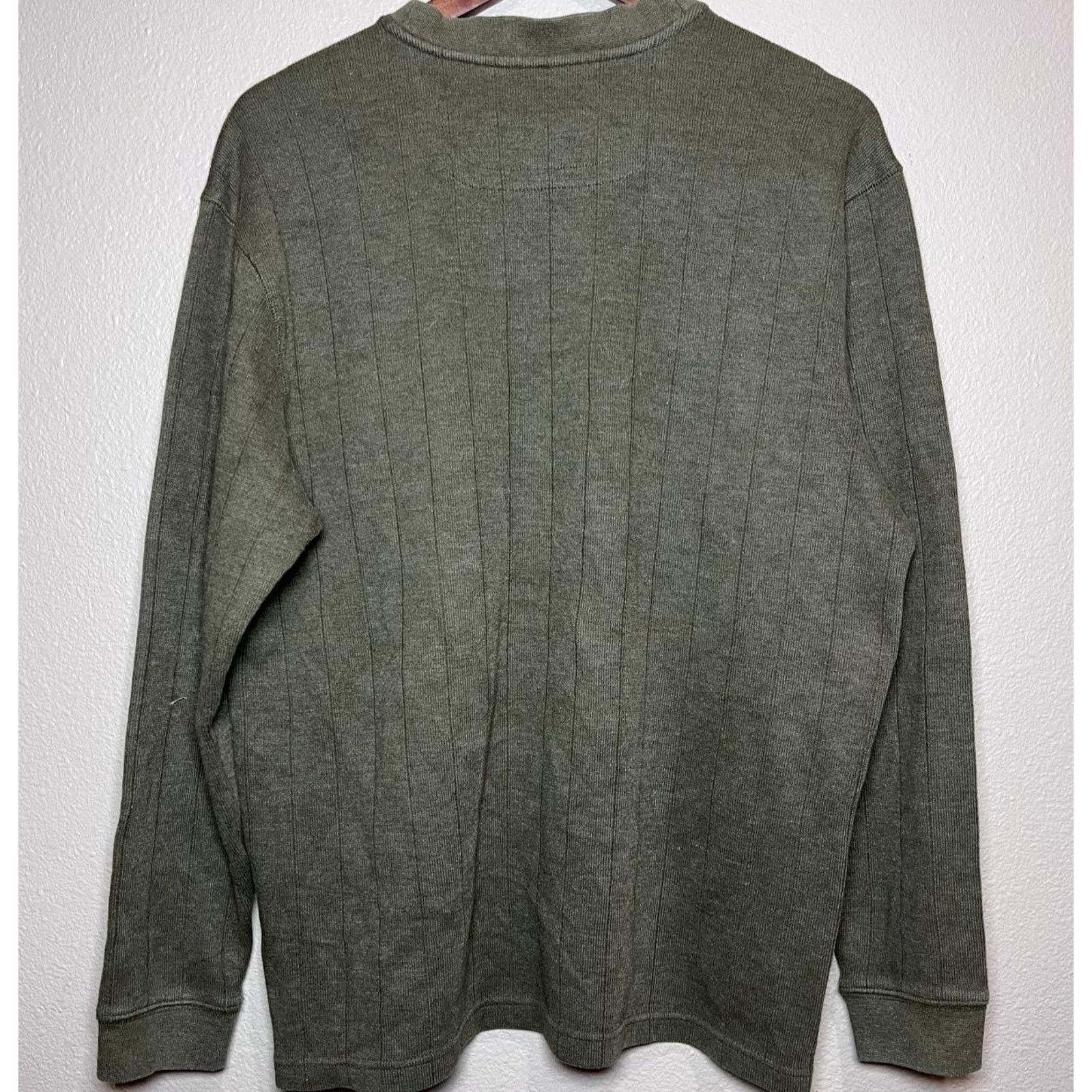 Columbia 🧵 Columbia Ribbed Knit V Neck Sweater – Olive Green Size L Size L / US 10 / IT 46 - 2 Thumbnail