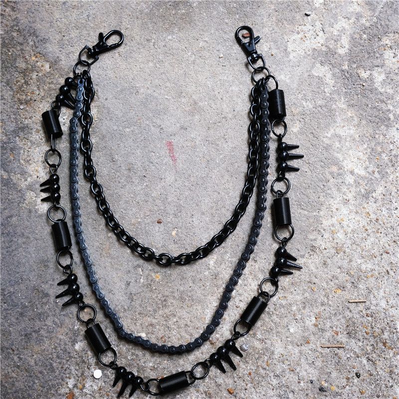 Japanese Brand × Vintage Spiky Three Layer Punk Motor Rock Wallet Chain Size ONE SIZE - 1 Thumbnail