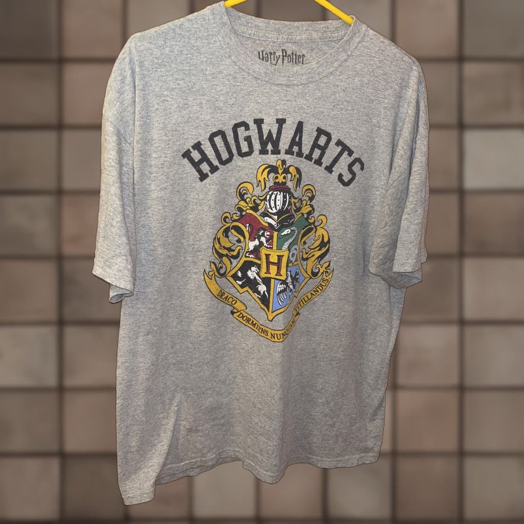 Vintage Harry Potter T-Shirt Adult XL Gray Cotton Blend Crew Neck Short Sleeve Movie Logo Graphic Print Men Size US XL / EU 56 / 4 - 1 Thumbnail