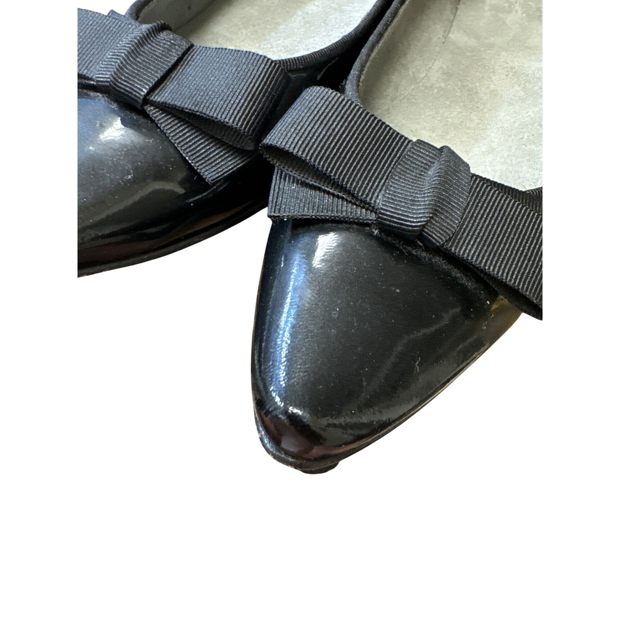 Stuart Weitzman Stuart Weitzman Womens Black Patent Leather Ballet Flats Wit Size US 6.5 / IT 36.5 - 9 Thumbnail
