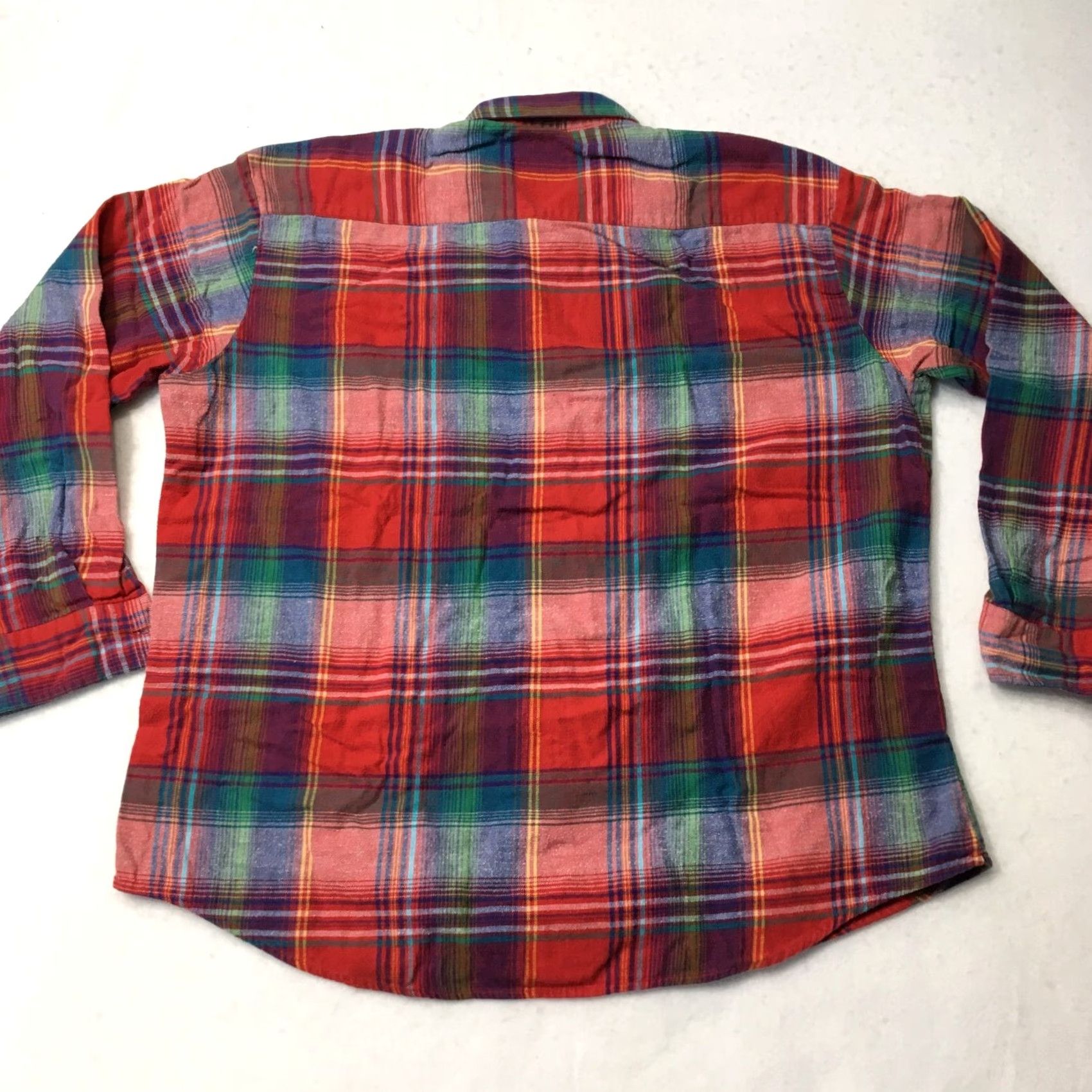 Vintage VINTAGE jonathan stewart Dress plaid Board Shirt Loop Collar Flap XL lt red cotton Men Button-Up Plaid Pattern Long Sleeve 60s Vintage Theme Mens Size 46R - 7 Thumbnail