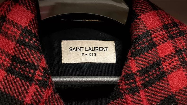 Saint Laurent Paris Saint Laurent Paris Plaid suede wool coat-2506 Size US S / EU 44-46 / 1 - 6 Thumbnail