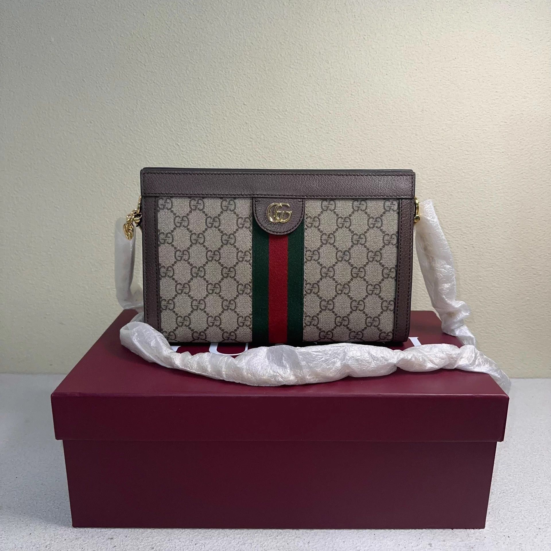 Gucci GUCCI Ophidia GG new canvas leather shoulder bag women's Size ONE SIZE - 1 Thumbnail