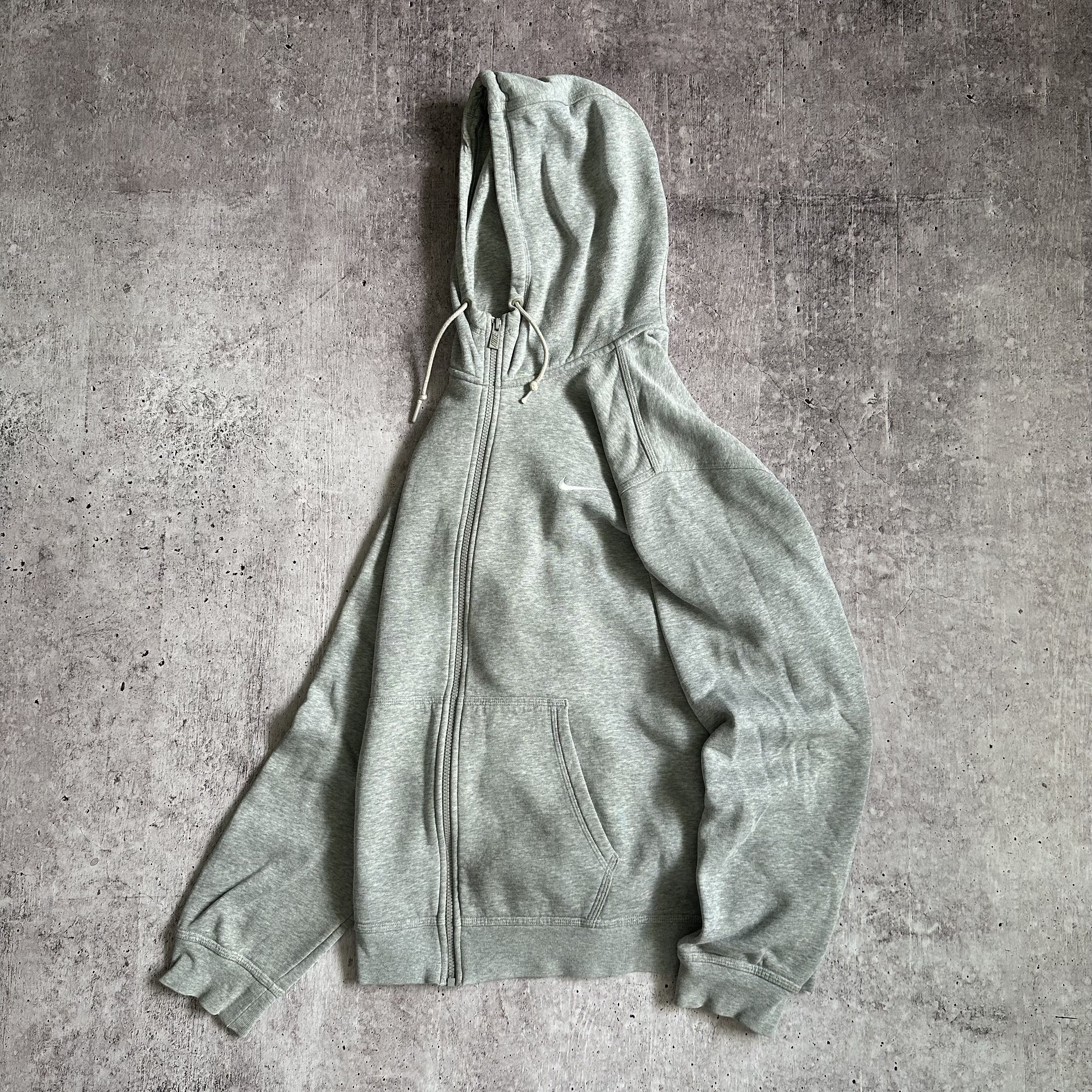Nike × Vintage Nike y2k Vintage Baggy Boxy Oversize White Swoosh Zip Hoodie Size US XL / EU 56 / 4 - 2 Thumbnail