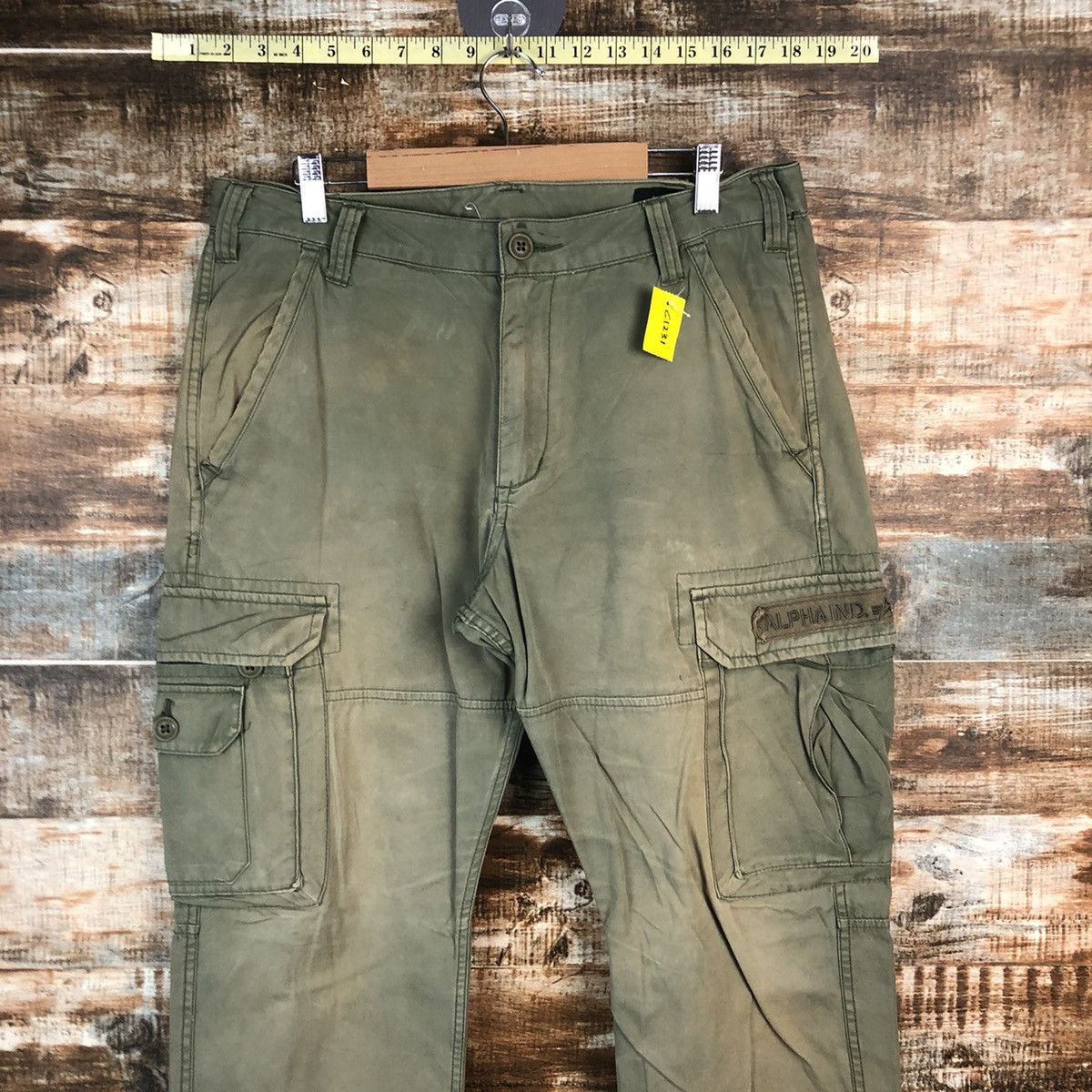 Alpha Industries × Japanese Brand DL Alpha Industries Green Cargo Multipocket Pants #C1231 Size US 31 - 2 Thumbnail