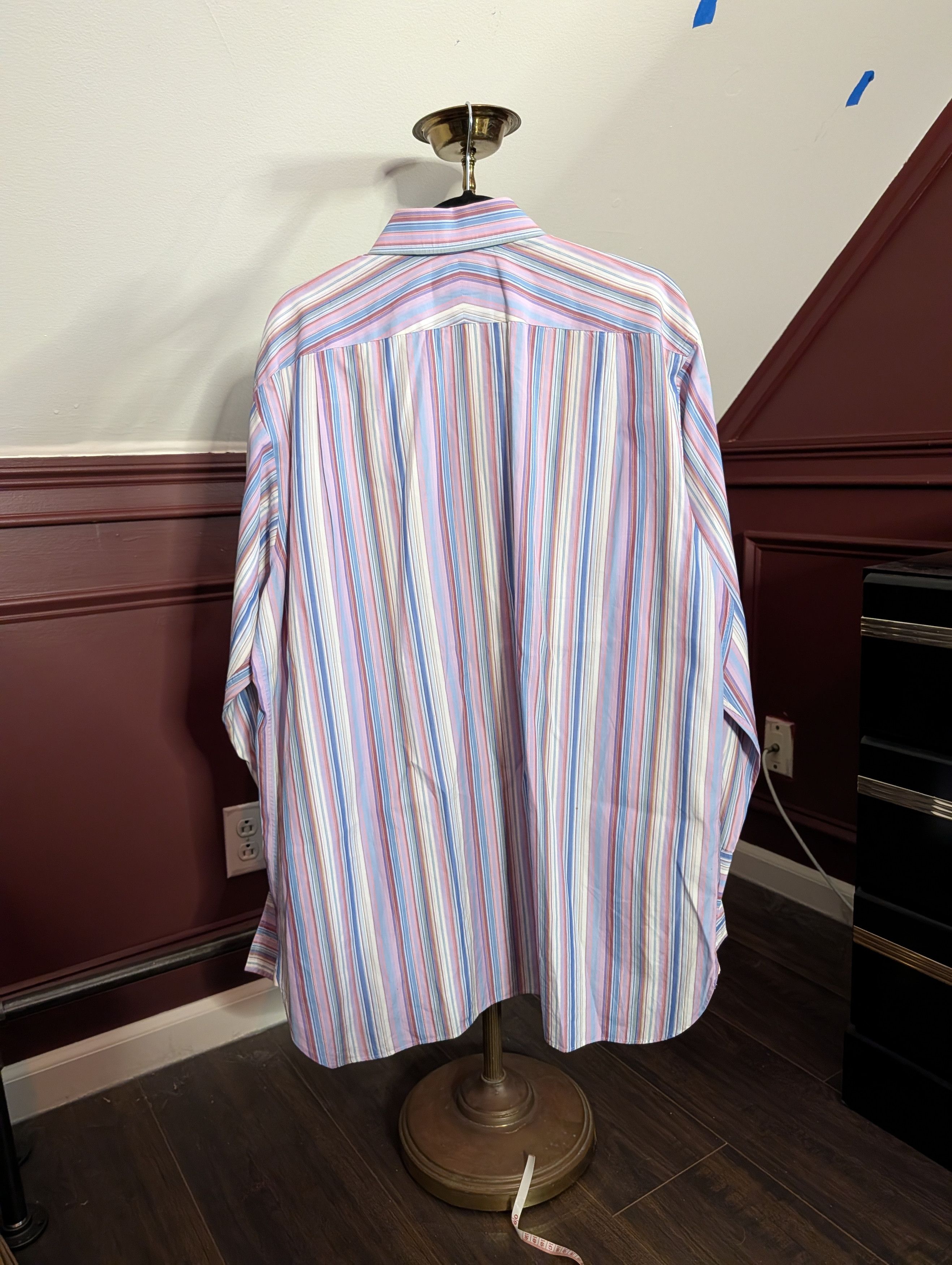 Thomas Pink Multicolor striped Superfine Two Fold Irish dress shirt 17.5 Size US XL / EU 56 / 4 - 8 Thumbnail