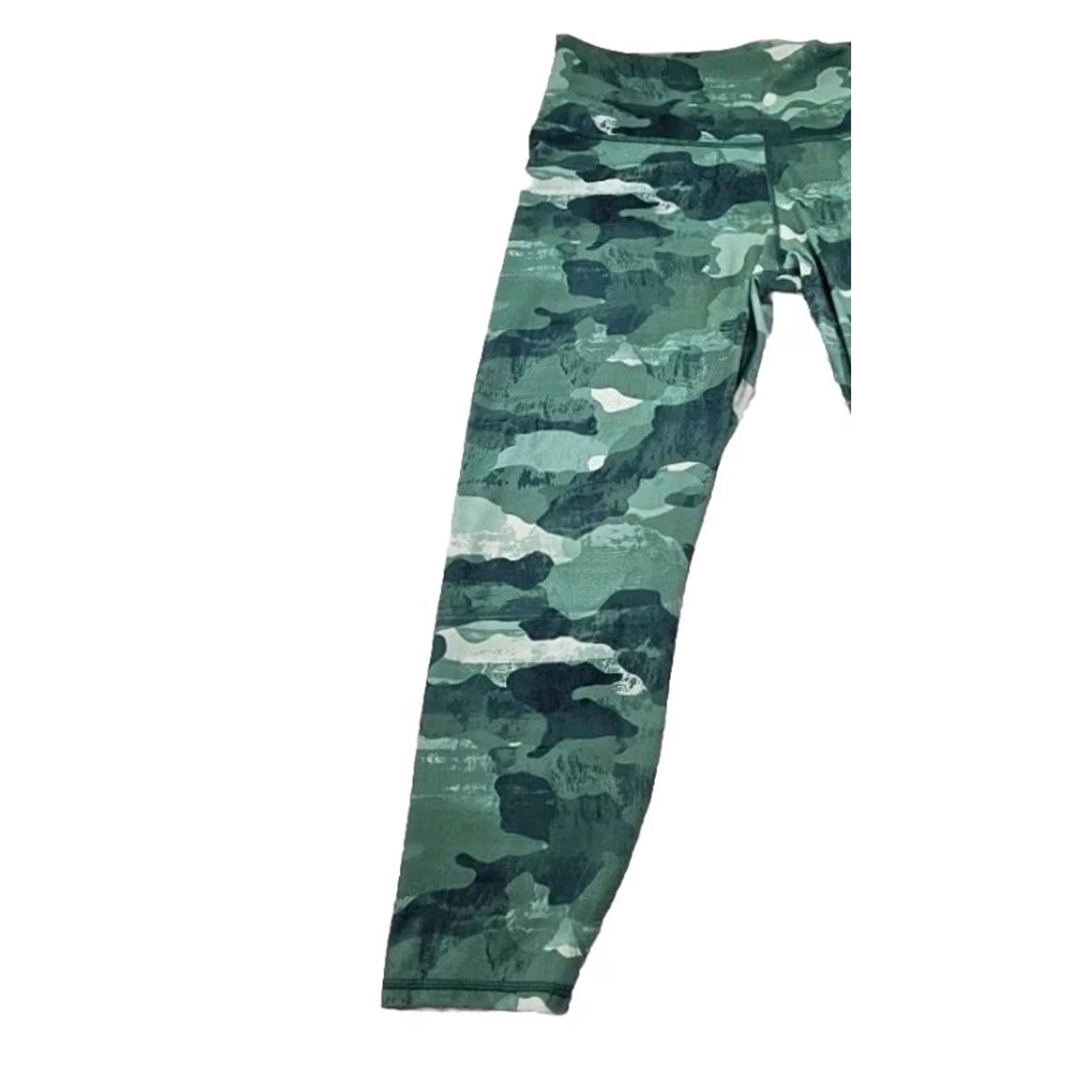 Fabletics Fabletics PowerHold High Rise Camo Leggings Women’s XL Green Compression Slimming Breathable Moisture Wicking Pull On Activewear Women Size 40" / US 18 - 2 Thumbnail