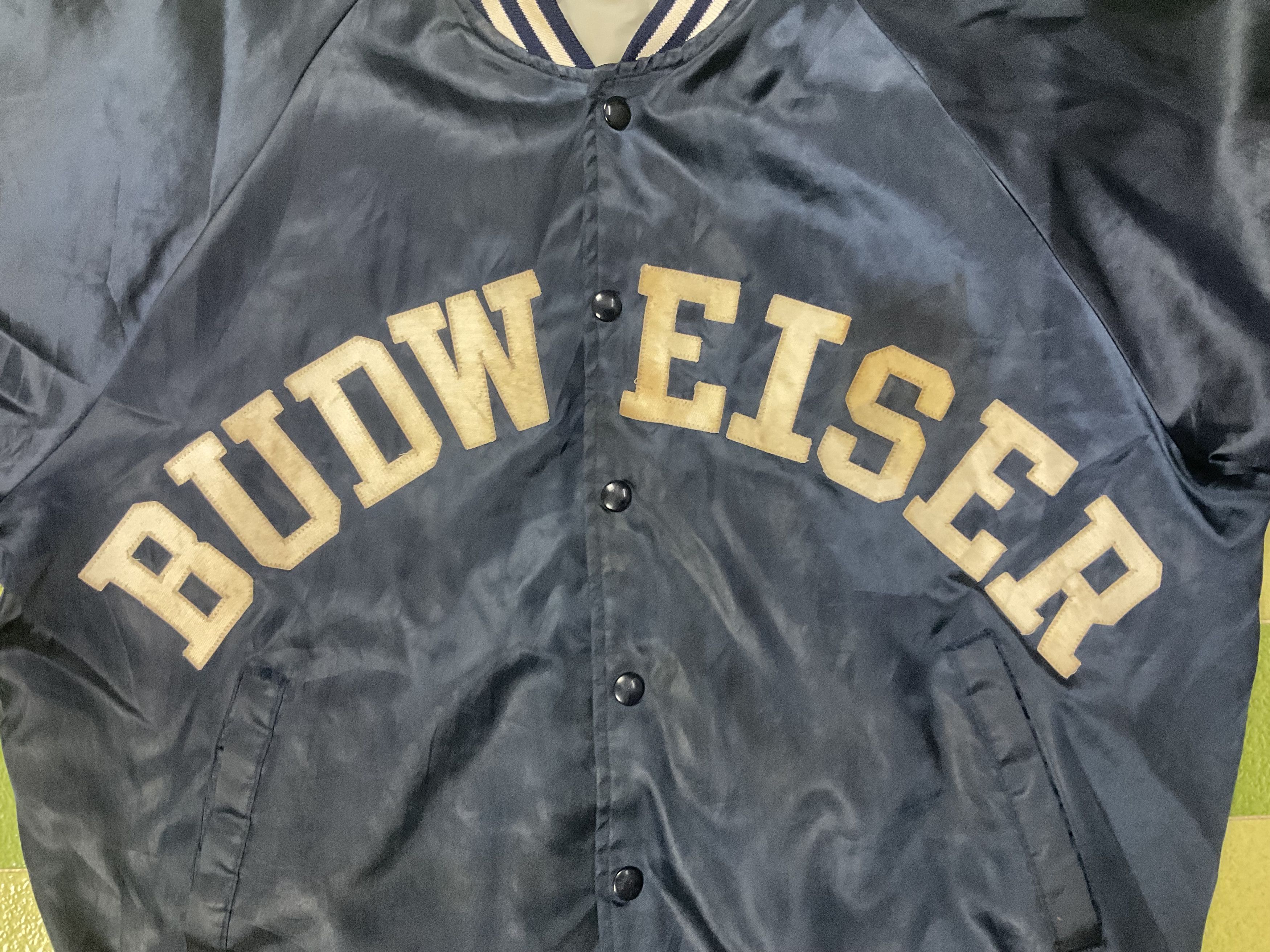 Budweiser Vintage Budweiser Satin Bomber Jacket Snap Button Quilted Size US XL / EU 56 / 4 - 3 Thumbnail