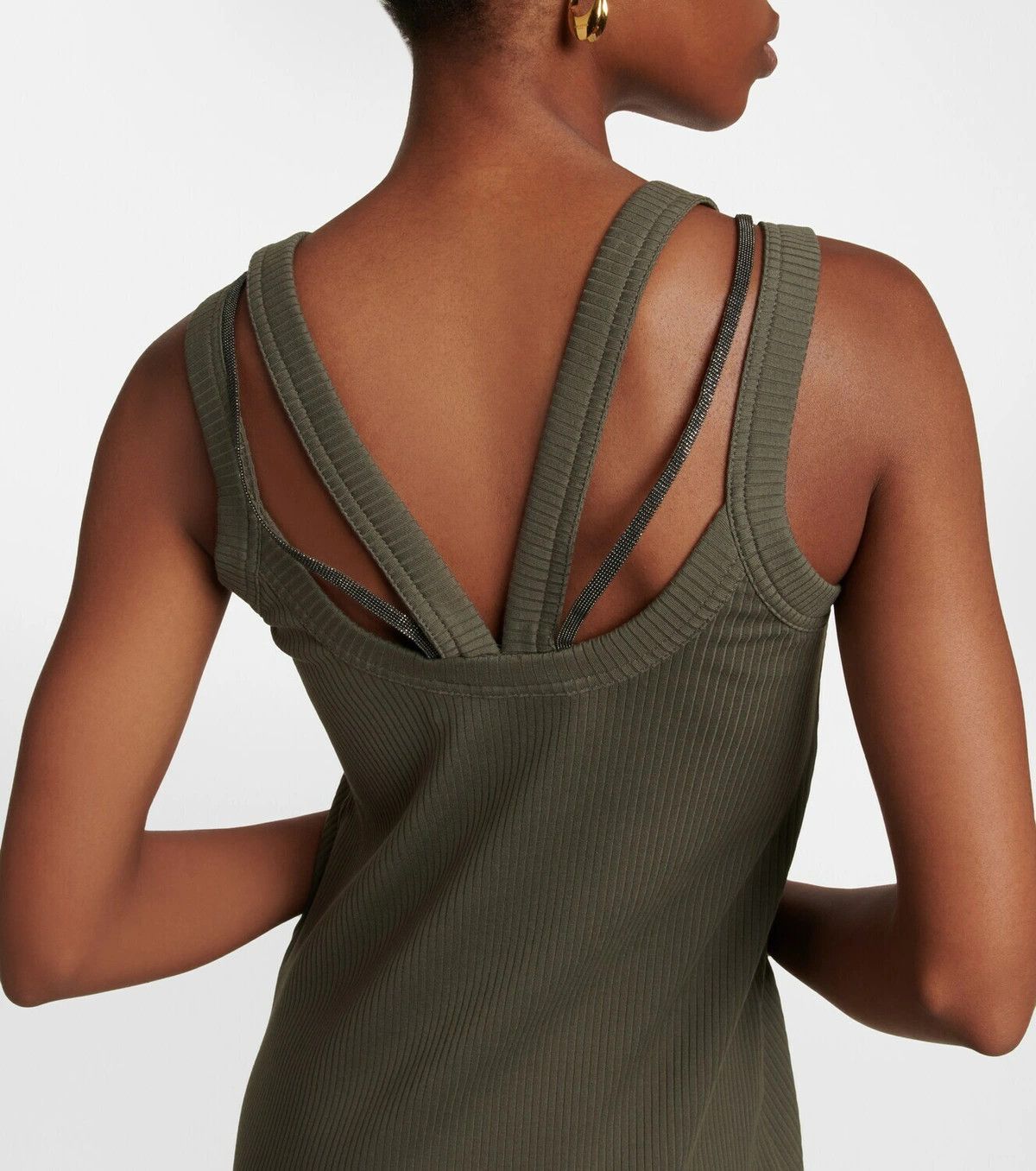 Brunello Cucinelli o1y0725 Midi Dress in Military Green Size L / US 10 / IT 46 - 3 Thumbnail