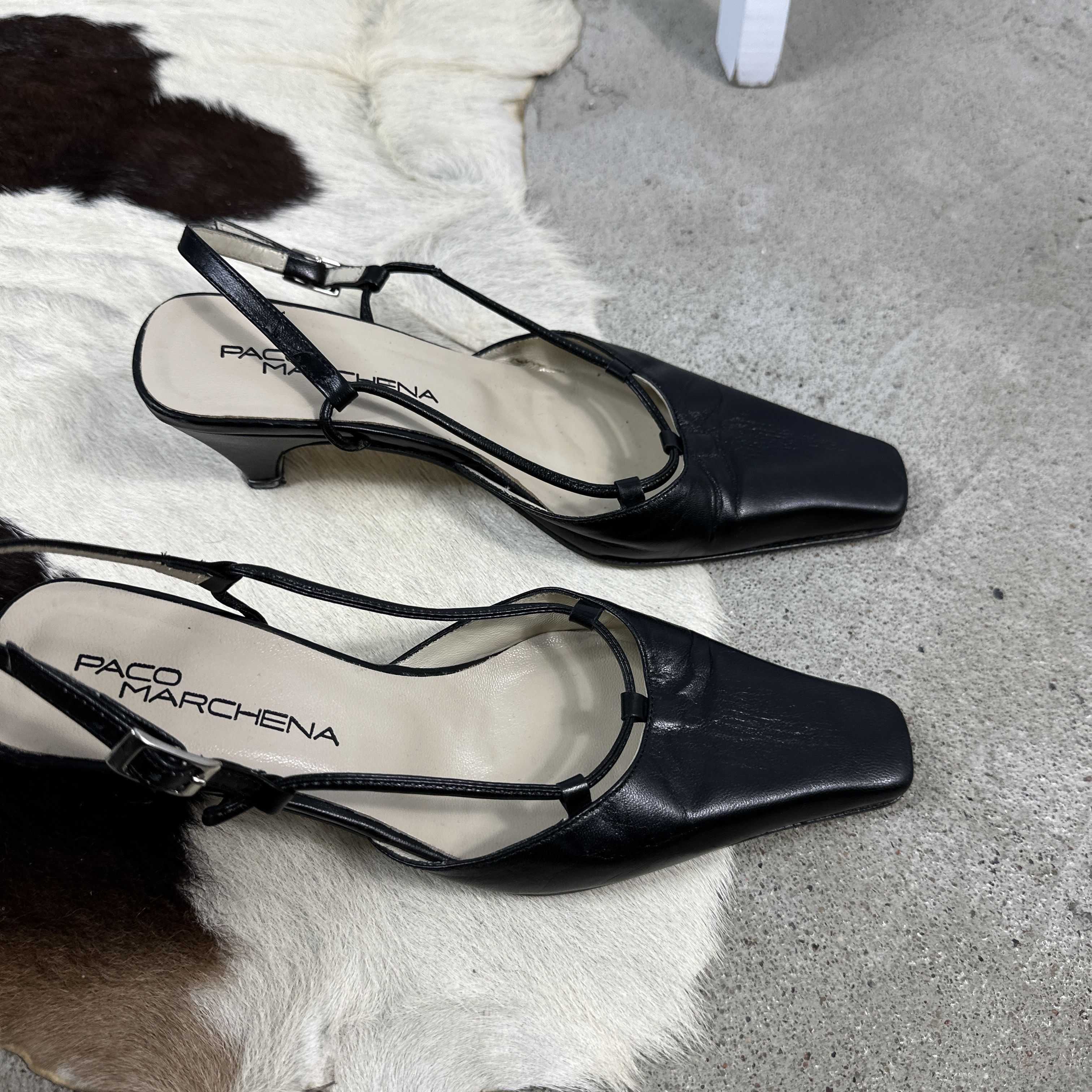 Vintage Vintage Leather Glamour Preppy Designer Y2K Kitten Heels Size US 5 / IT 35 - 2 Thumbnail