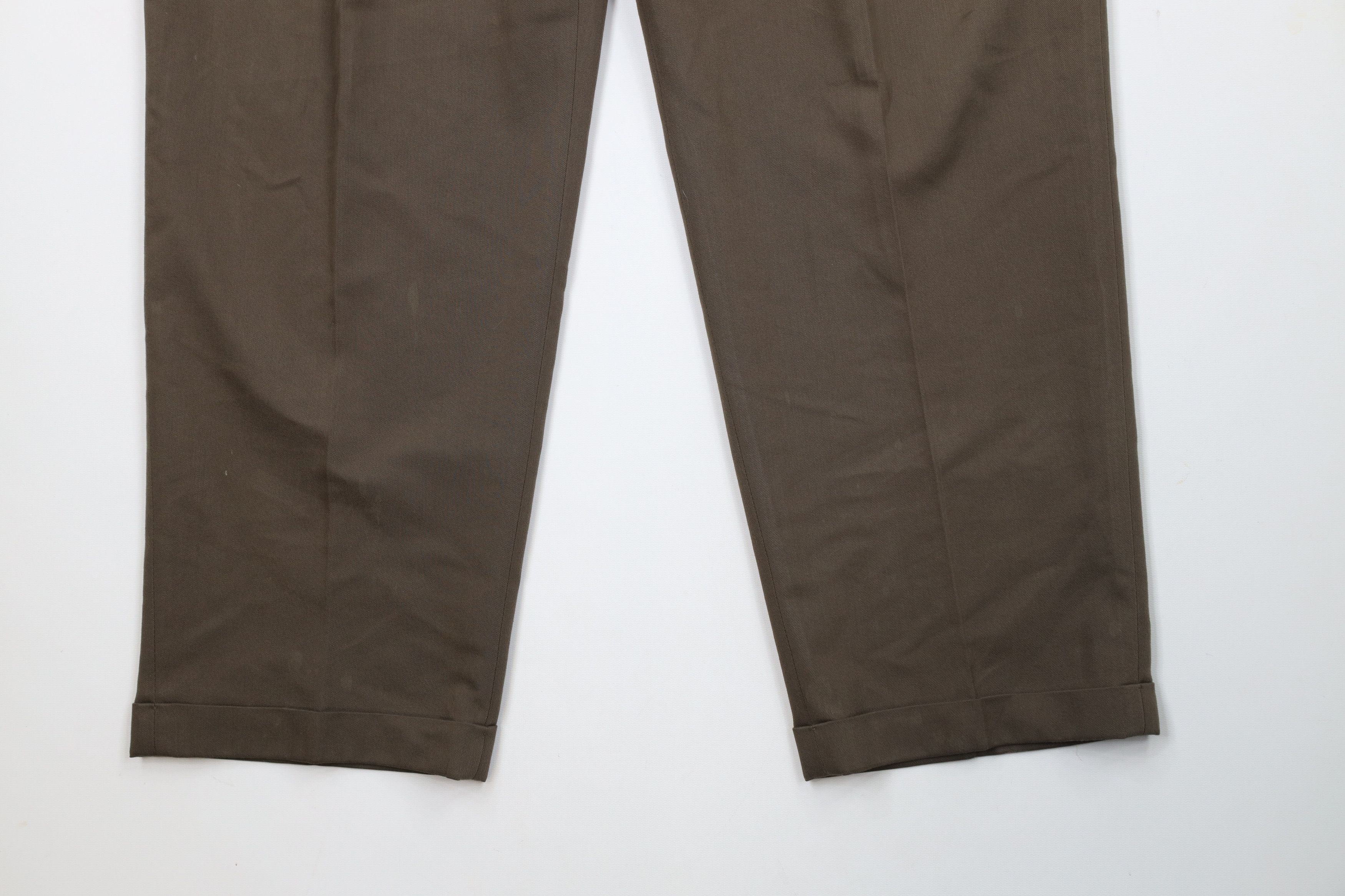 Levi's × Vintage Vintage 90s Levis Wide Leg Pleated Chino Pants Brown USA Size US 36 / EU 52 - 4 Thumbnail