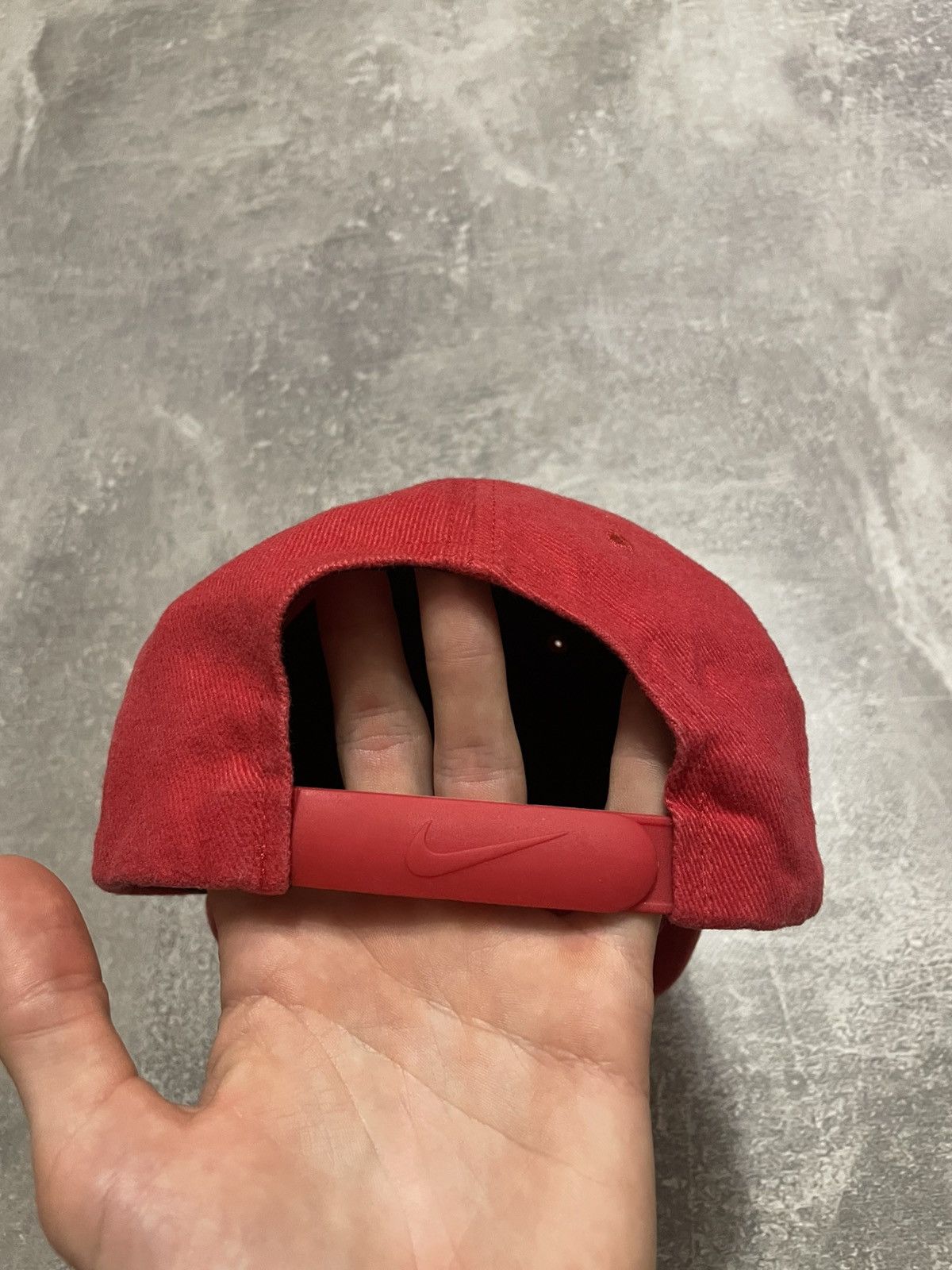 Nike × Vintage Vintage Nike Swoosh Logo Red Cap Hat Y2K Size ONE SIZE - 6 Thumbnail