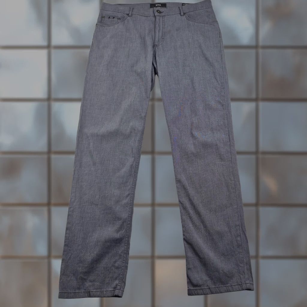 BRAX Brax Cooper Pants Mens 36x34 Gray Chino Regular Fit 5 Pocket Casual Flat Front Zip Fly Logo 90s Hipster USA Mens Size US 36 / EU 52 - 1 Thumbnail
