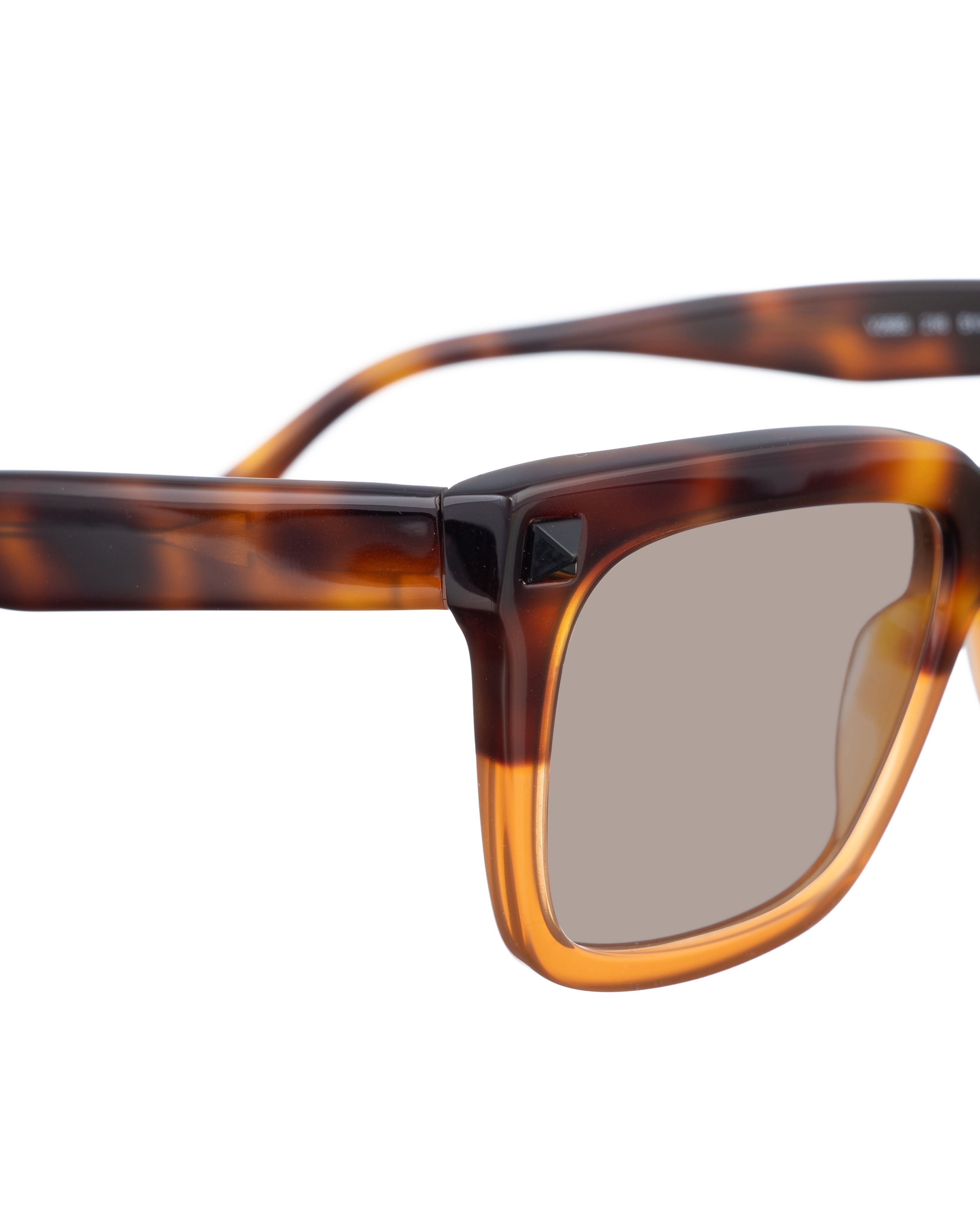 Valentino Valentino 00s Half Havana Brown Nerdy Sunglasses with Studs Size ONE SIZE - 3 Thumbnail