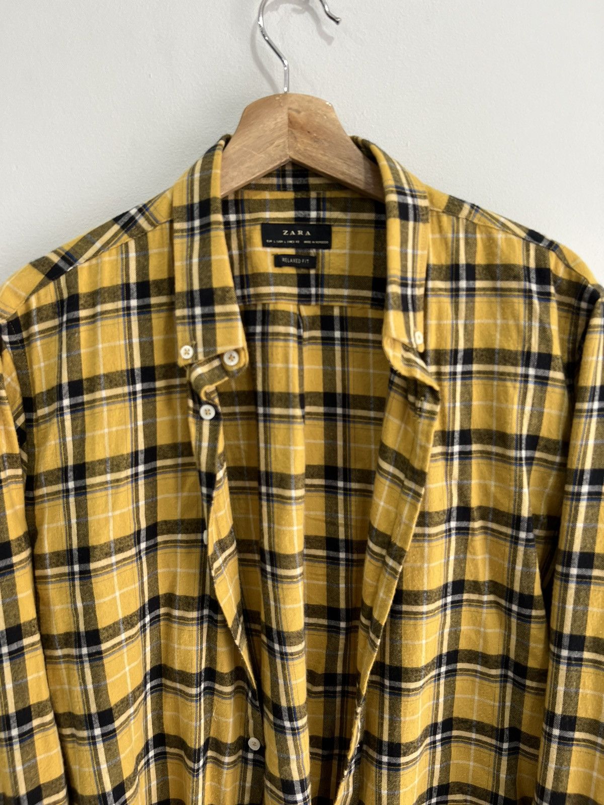 Zara Mens Zara Plaid Yellow Flannel Button Up Shirt L Size US L / EU 52-54 / 3 - 5 Thumbnail