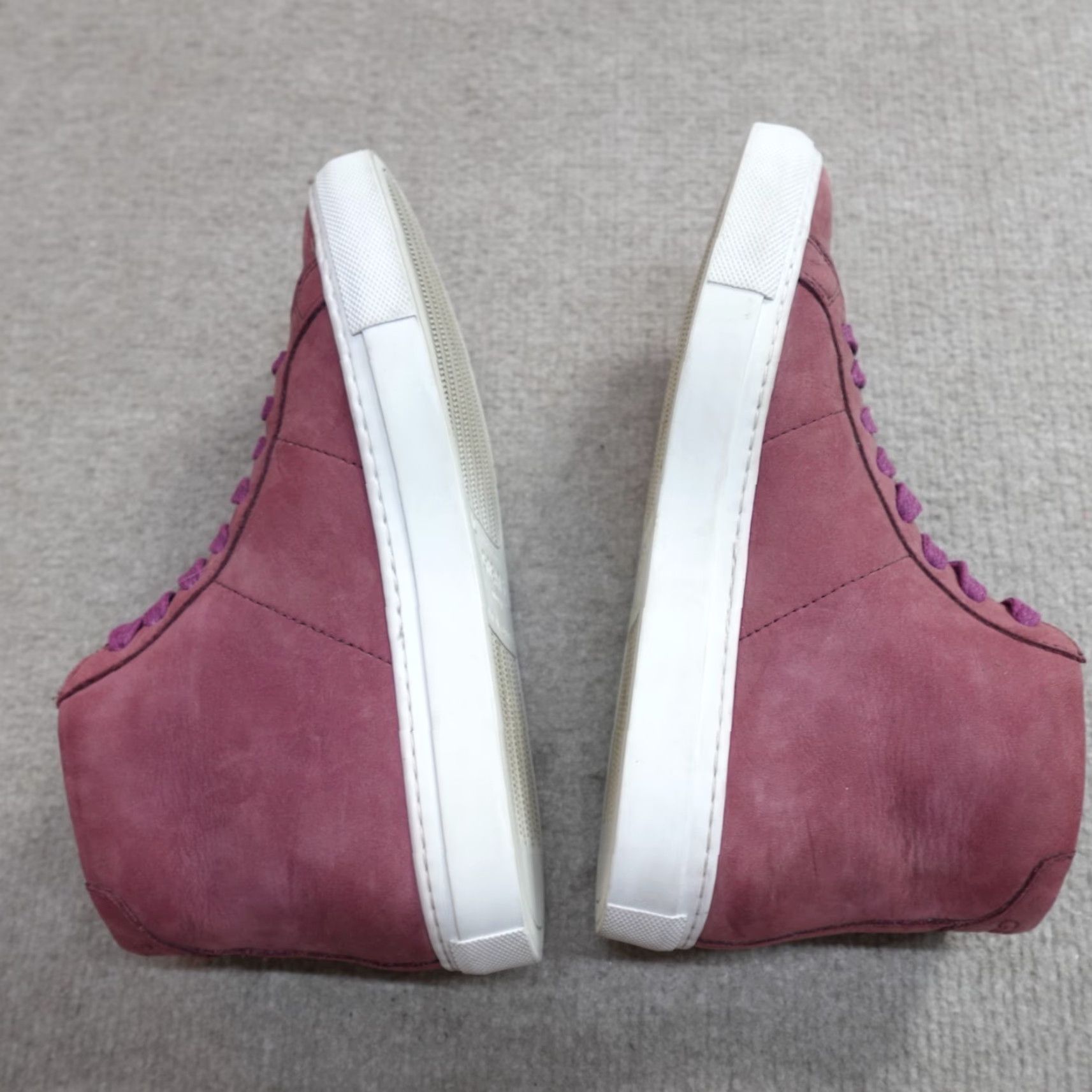 Greats GREATS Women's Sneakers High Top Suede Leather Lined Made in Italy Pink 7.5 Leather Insole Size M / US 6-8 / IT 42-44 - 5 Thumbnail