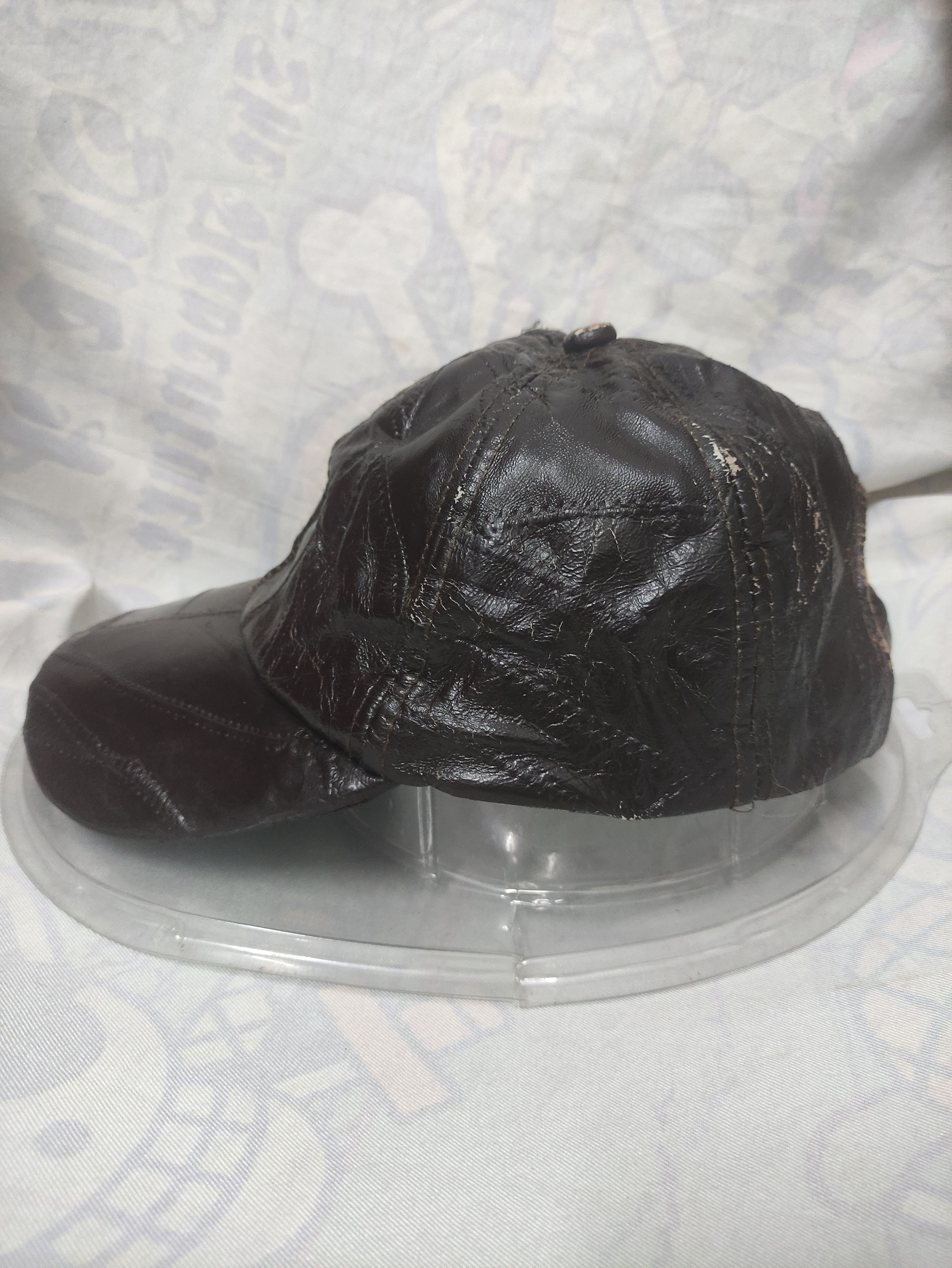 Leather UNBRAND PATCHWORK SOFT LEATHER VINTAGE CAP Size ONE SIZE - 11 Thumbnail