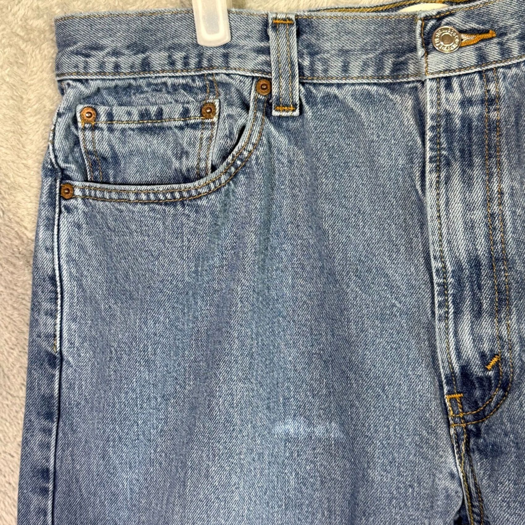 Levi's Levi’s 505 Jeans Men 38x30 Regular Fit Mid Rise Straight Blue Denim Classic Size US 38 / EU 54 - 3 Thumbnail