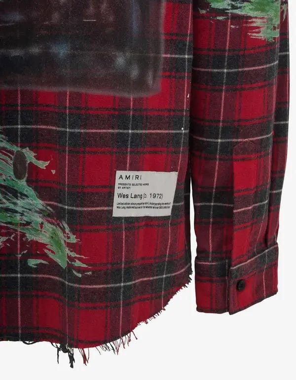 Amiri Amiri x Wes Lang Blood '38 Red Check Shirt Size US XL / EU 56 / 4 - 5 Thumbnail