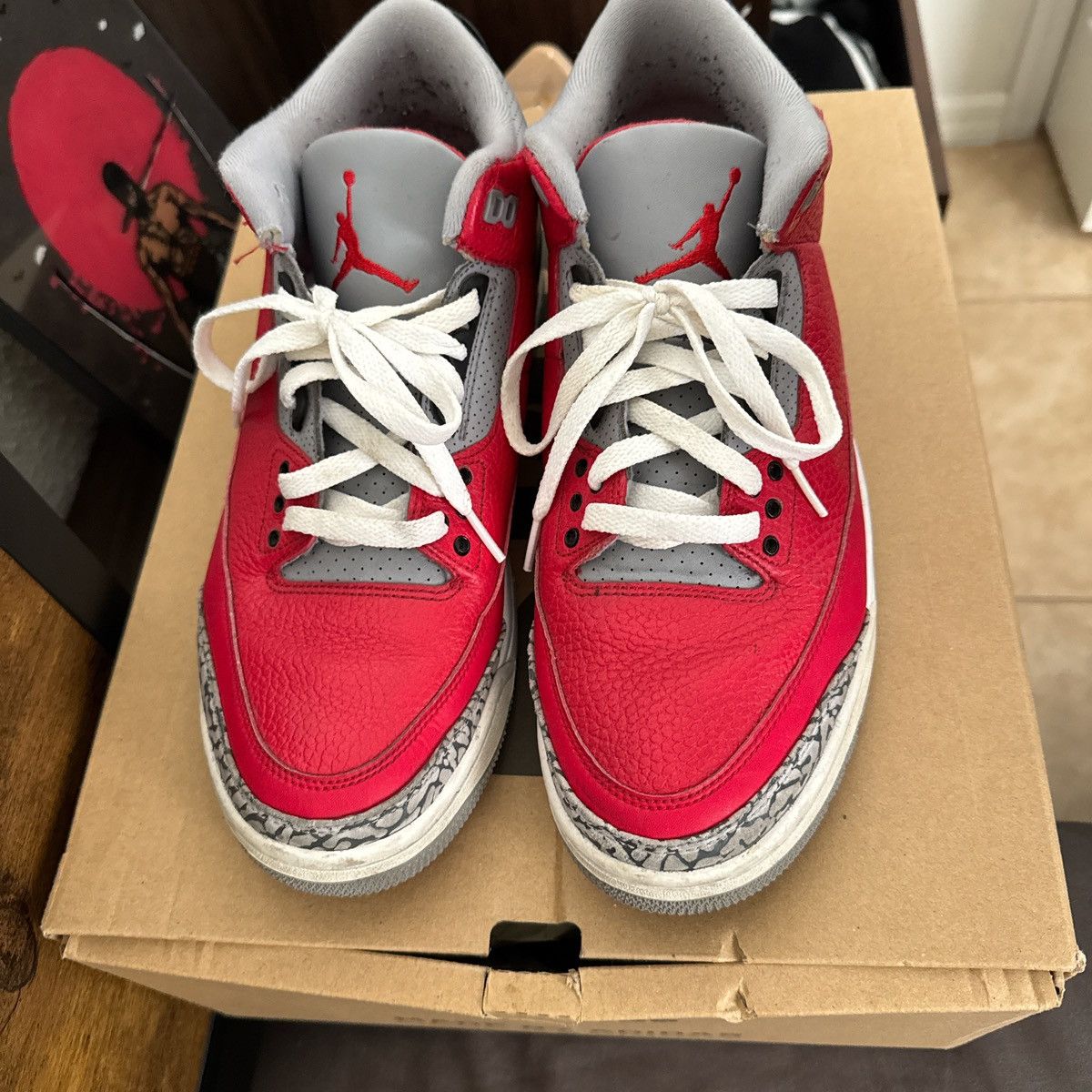 Jordan Brand × Nike Jordan 3 red cement Size US 11 / EU 44 - 2 Thumbnail